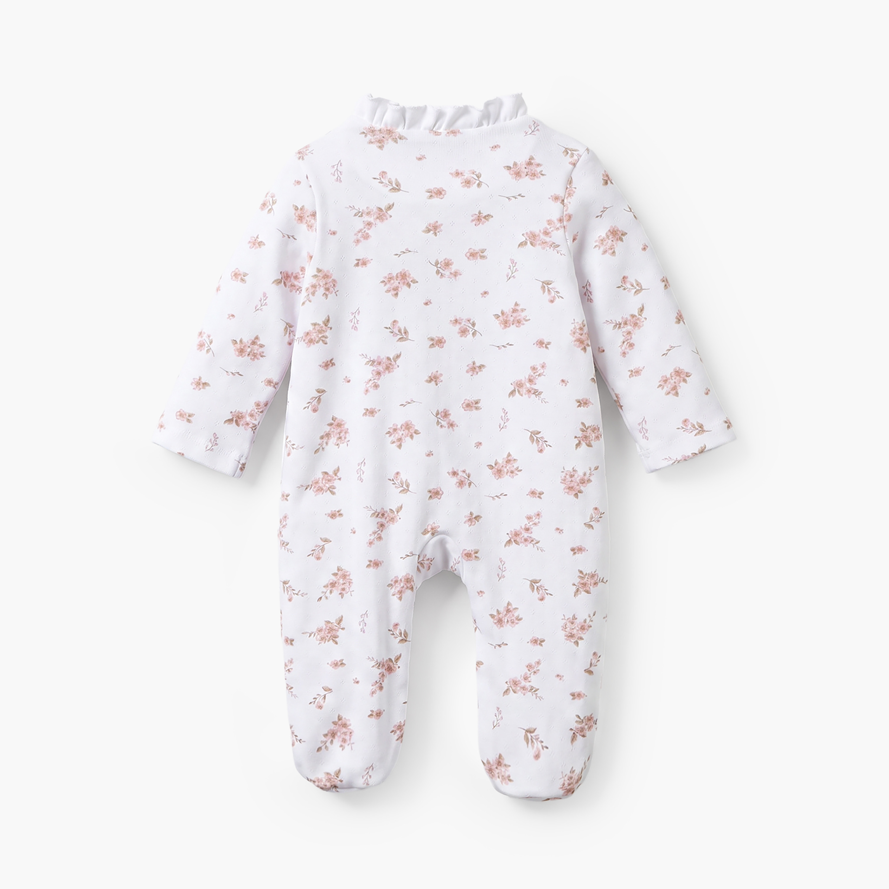 بدلة نوم قطن بطبعات أزهار وياقة ضيقة وأكمام طويلة من جونيورز-baby-girls-clothing-nightwear-sleepsuits-image-2
