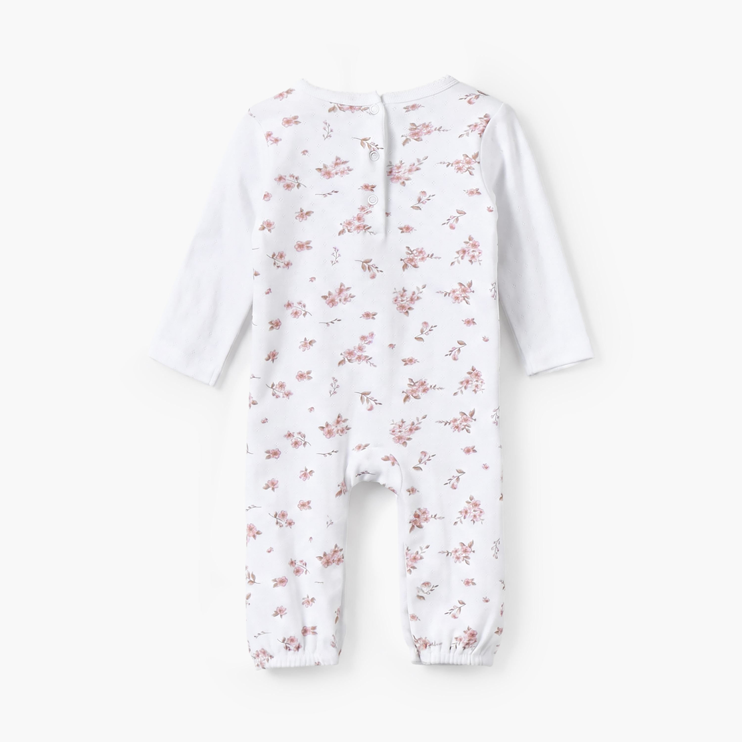 Juniors Cotton Crew Neck Long Sleeves Sleepsuit with Snap Button Closure-baby-girls-clothing-nightwear-sleepsuits-image-2