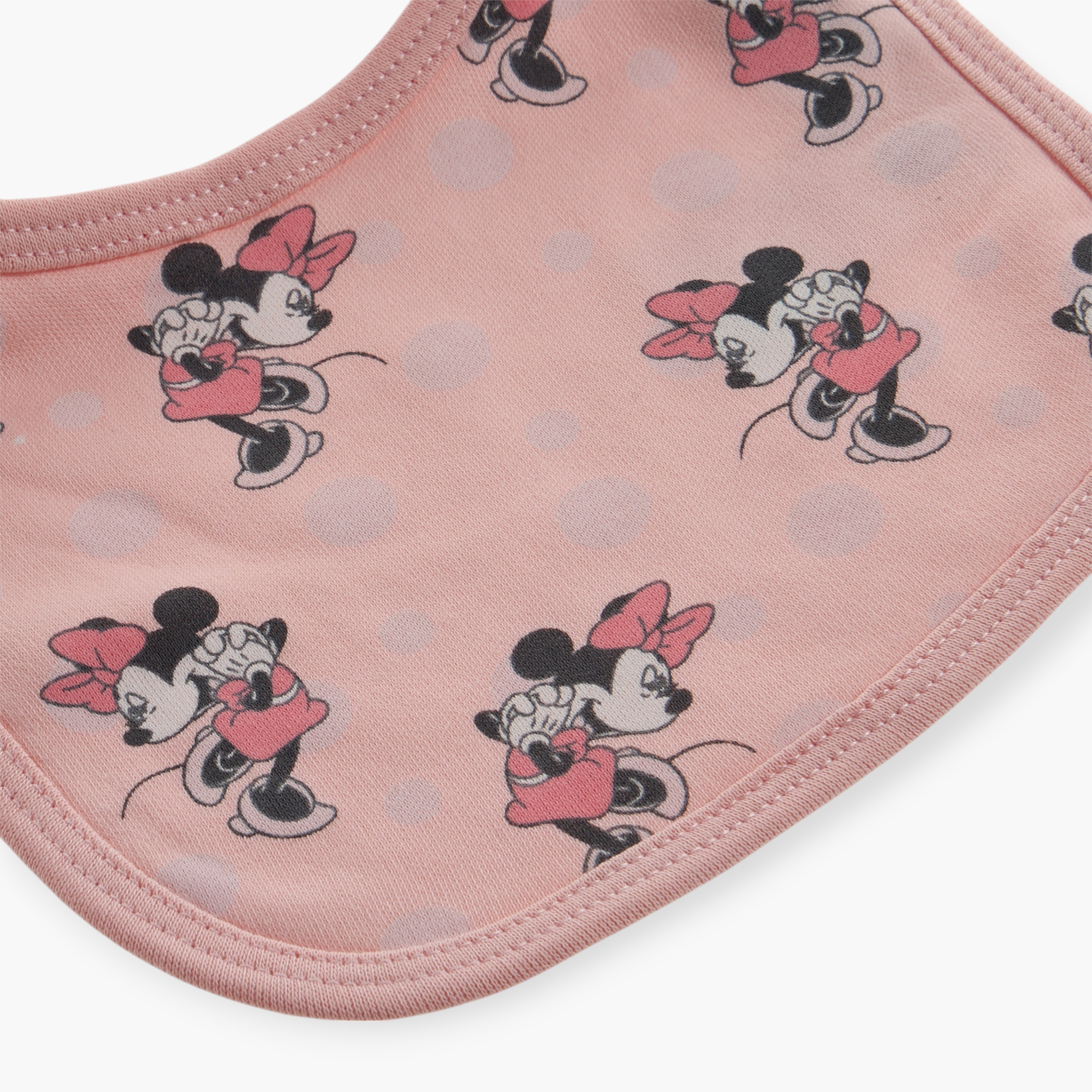 Disney Minnie Mouse Print Bib with Snap Button Closure-baby-feeding-bibs-image-3