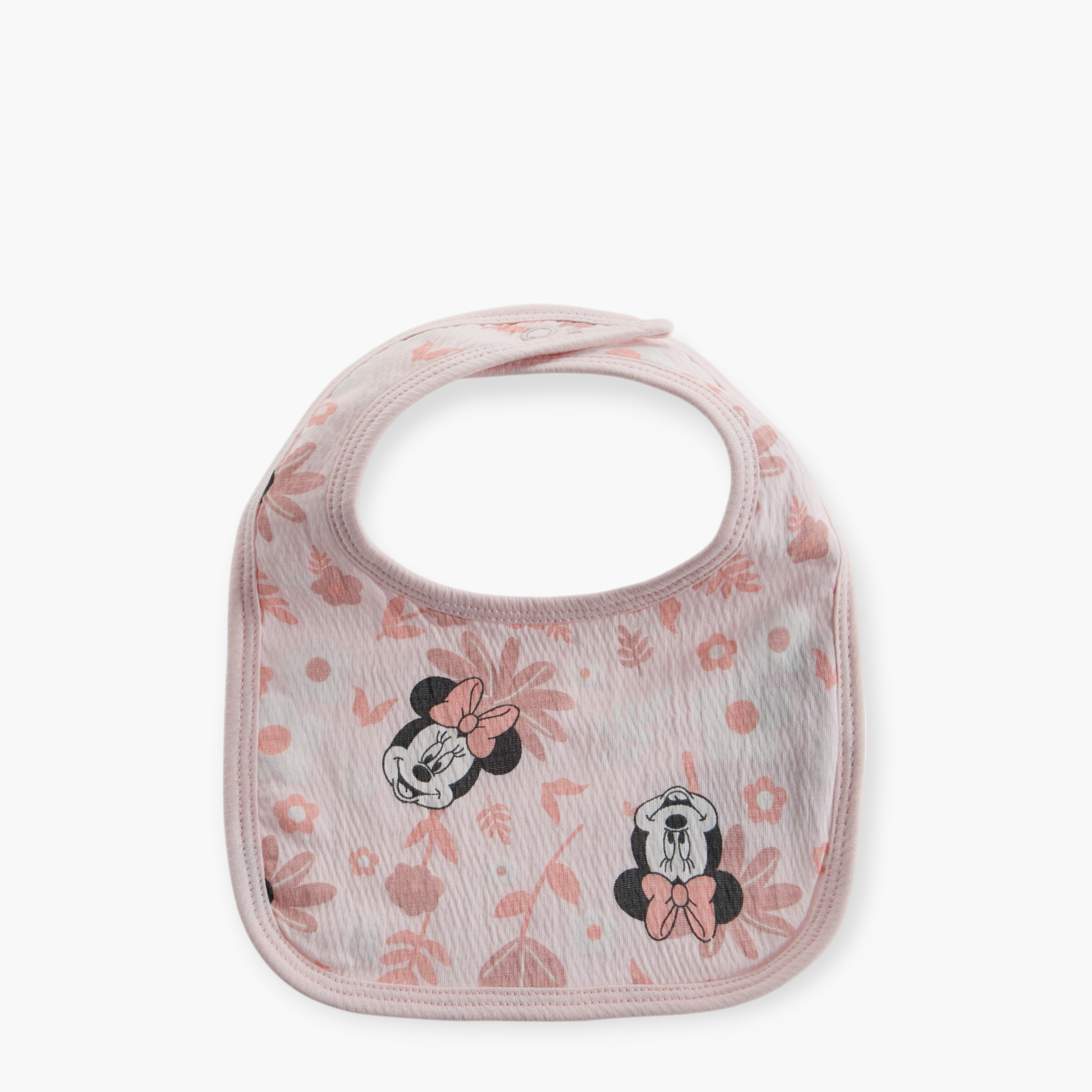 Disney Minnie Mouse Print Bib with Snap Button Closure-baby-feeding-bibs-image-1