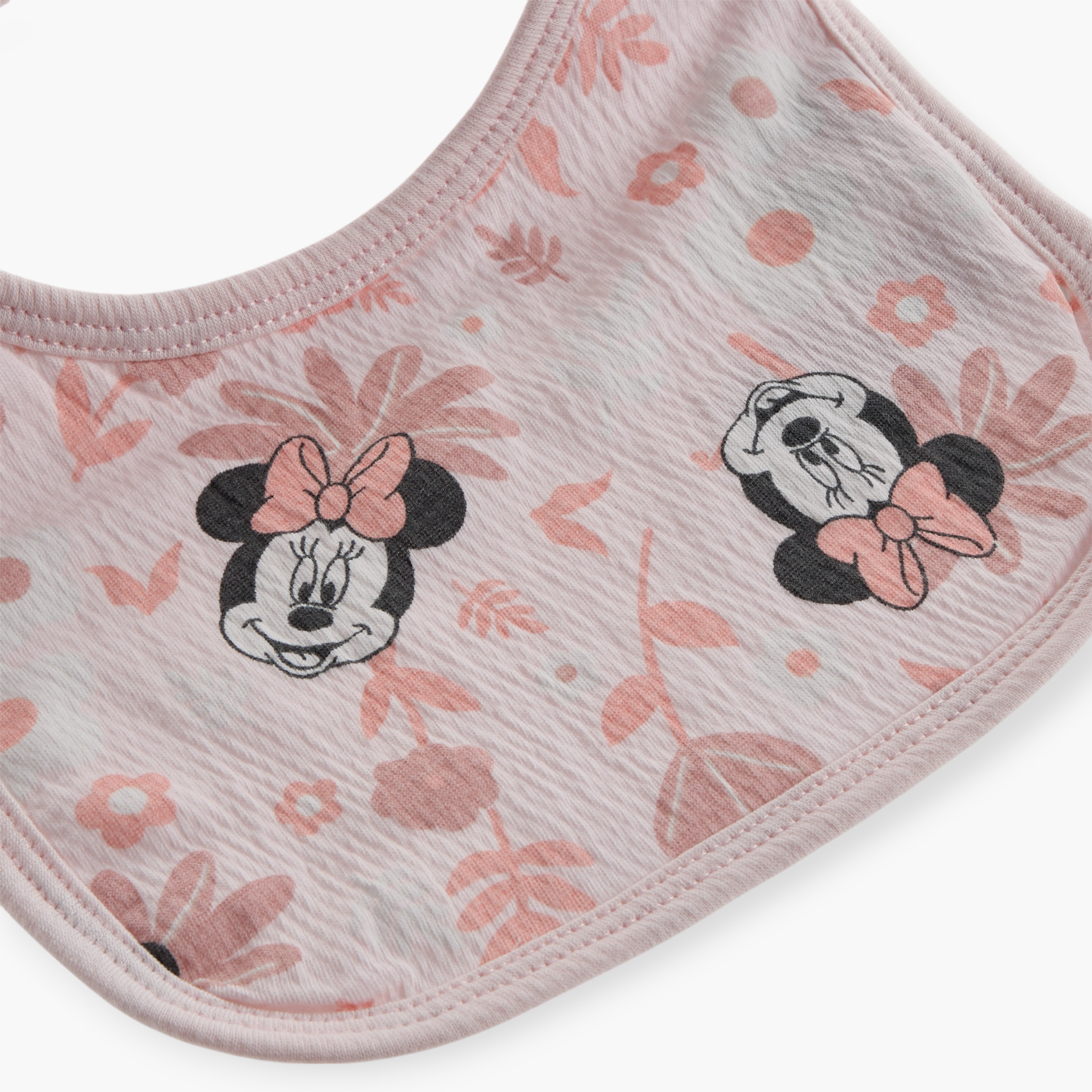 Disney Minnie Mouse Print Bib with Snap Button Closure-baby-feeding-bibs-image-3