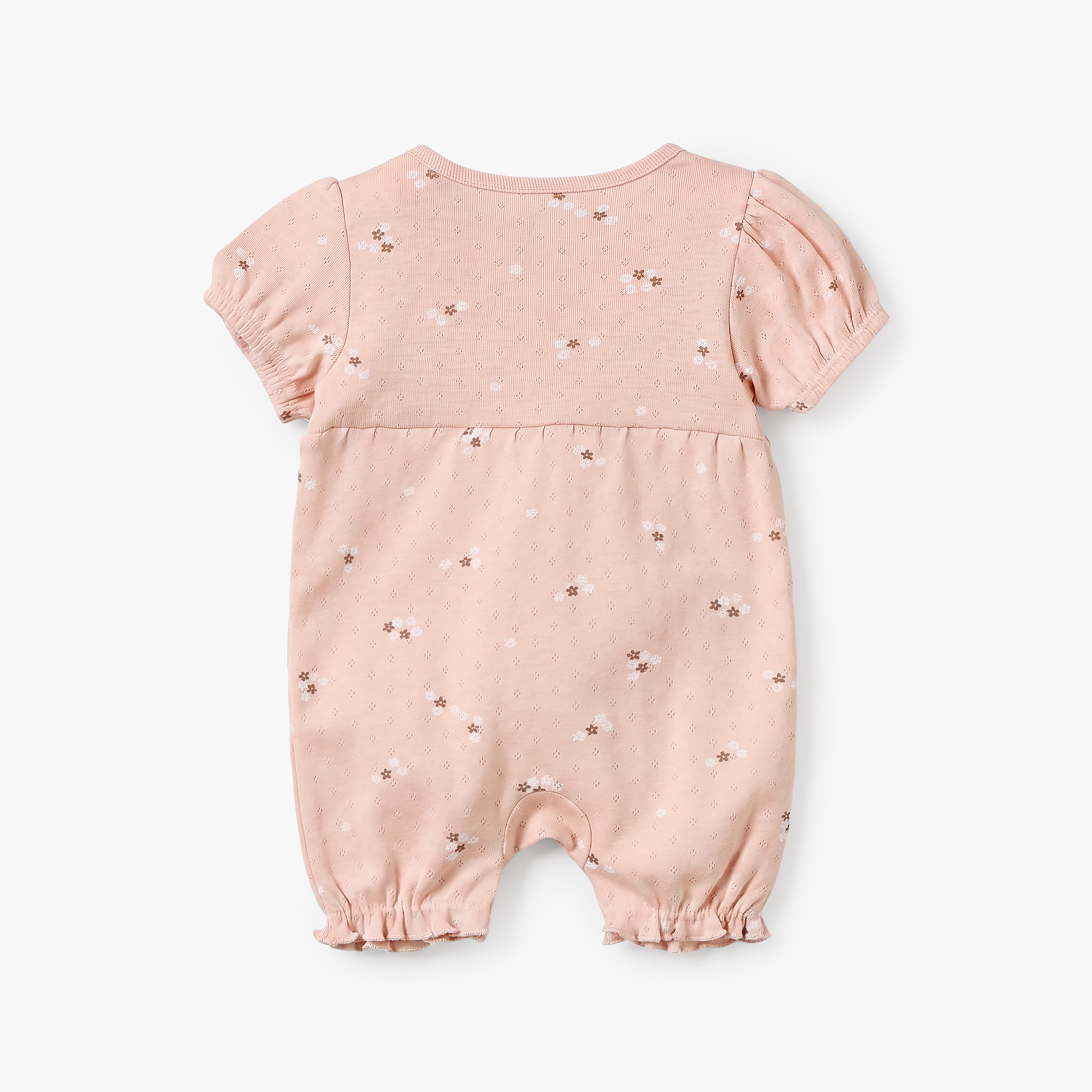 أفرول بياقة مستديرة وأكمام قصيرة وطبعات زهور من جونيورز-baby-girls-clothing-rompers-image-3