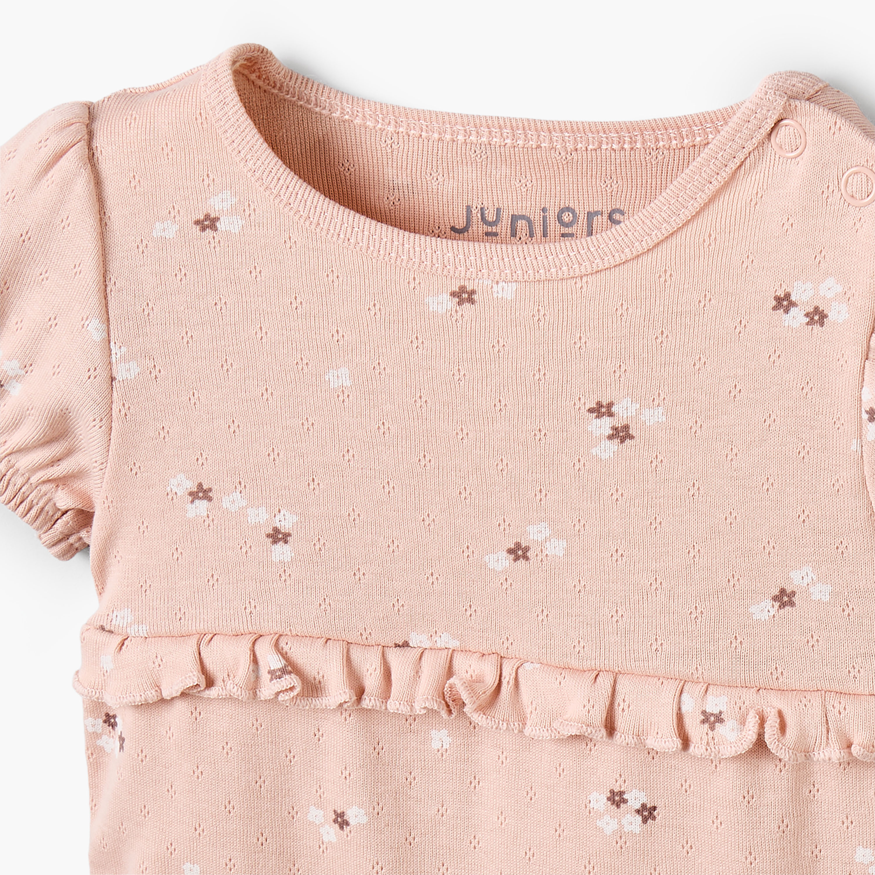 أفرول بياقة مستديرة وأكمام قصيرة وطبعات زهور من جونيورز-baby-girls-clothing-rompers-image-4