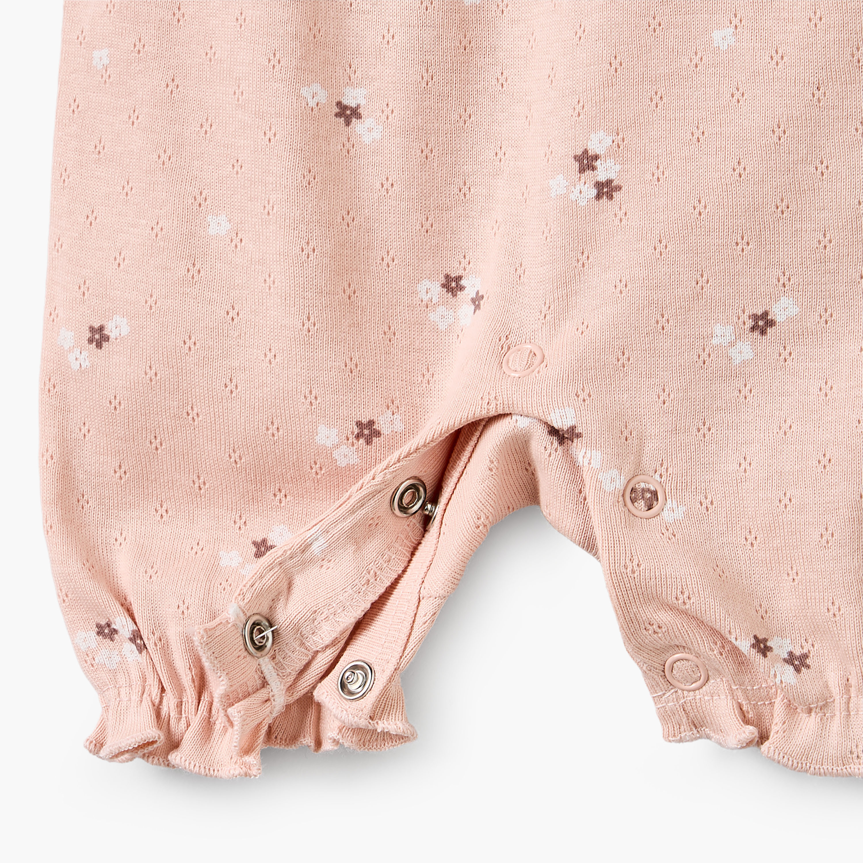 أفرول بياقة مستديرة وأكمام قصيرة وطبعات زهور من جونيورز-baby-girls-clothing-rompers-image-5