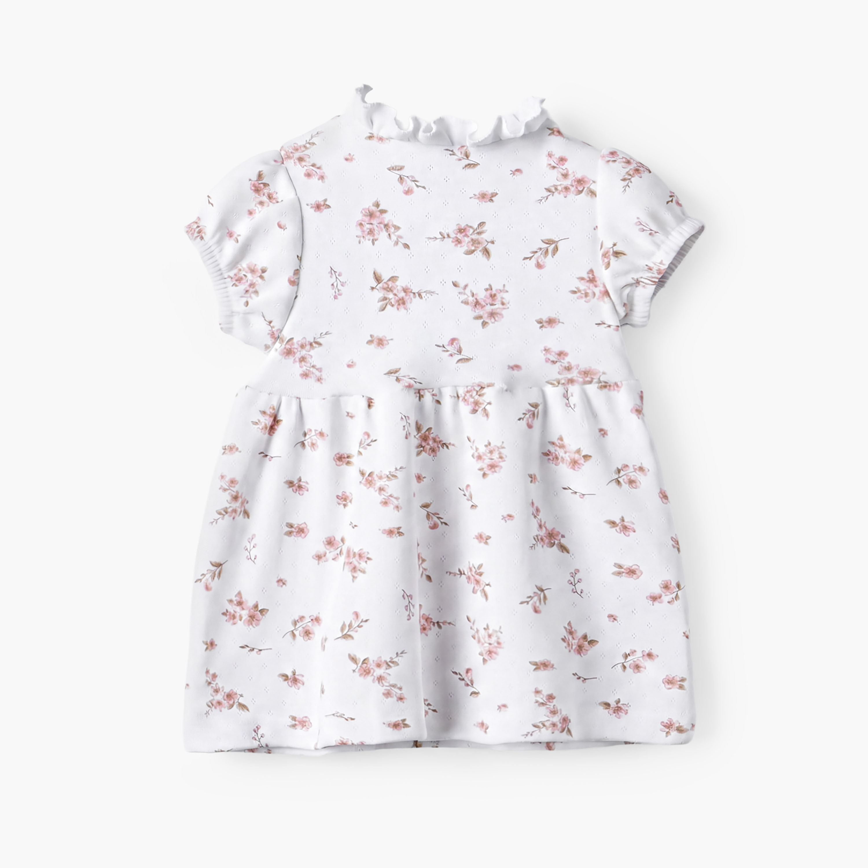 Juniors V-neck Short Sleeves Knee Length A-line Dress with Floral Print-baby-girls-clothing-dressesandjumpsuits-image-3