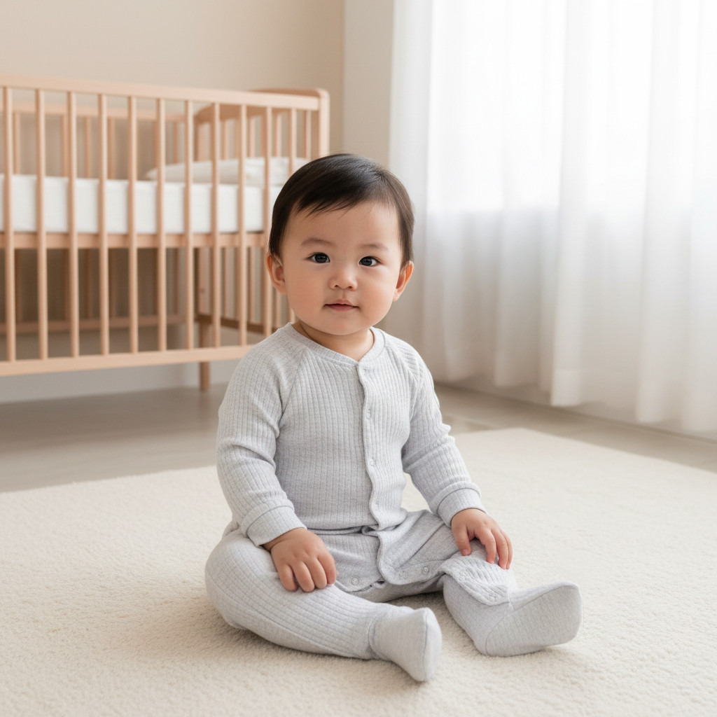 بدلة نوم بأكمام طويلة مُغلقة القدمين بارزة الملمس من جونيورز-baby-boys-clothing-nightwear-sleepsuits-image-5