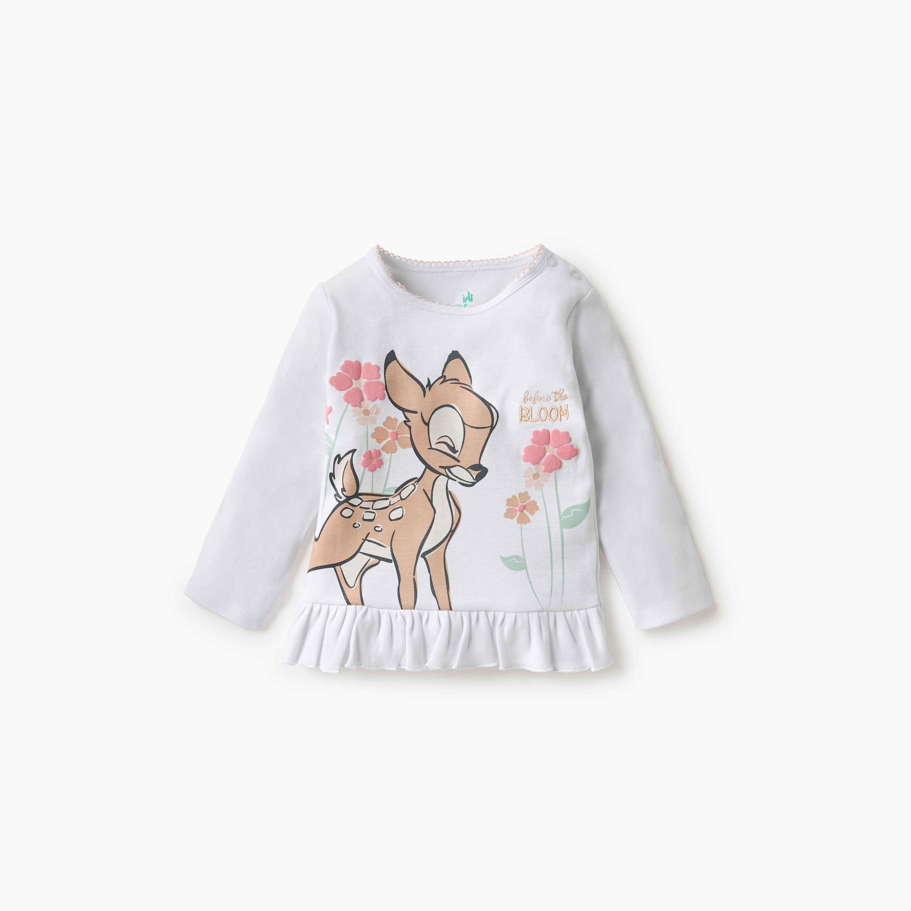Disney Bambi Print T-shirt and Pyjama Set-baby-girls-clothing-nightwear-pyjamasets-image-2