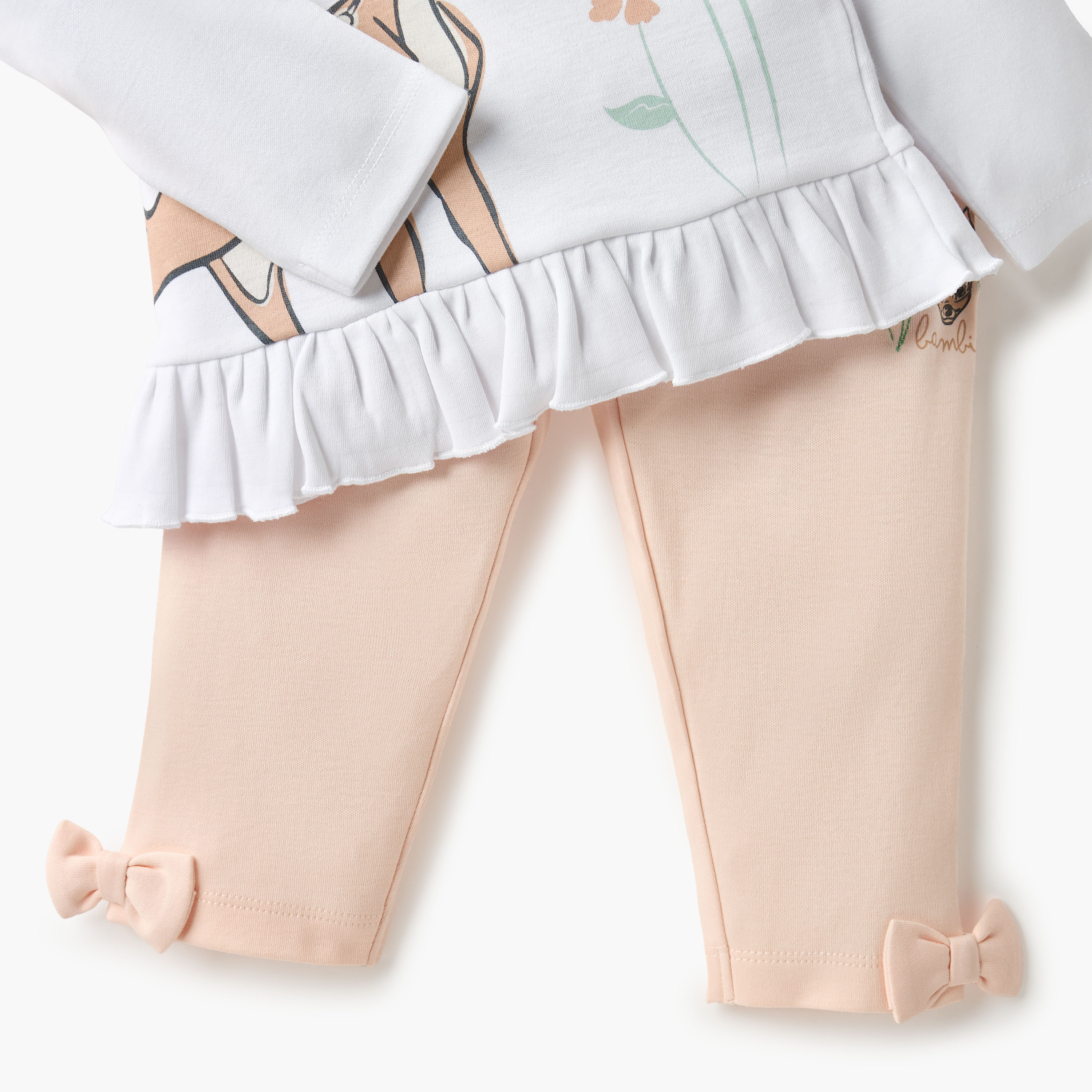 Disney Bambi Print T-shirt and Pyjama Set-baby-girls-clothing-nightwear-pyjamasets-image-5