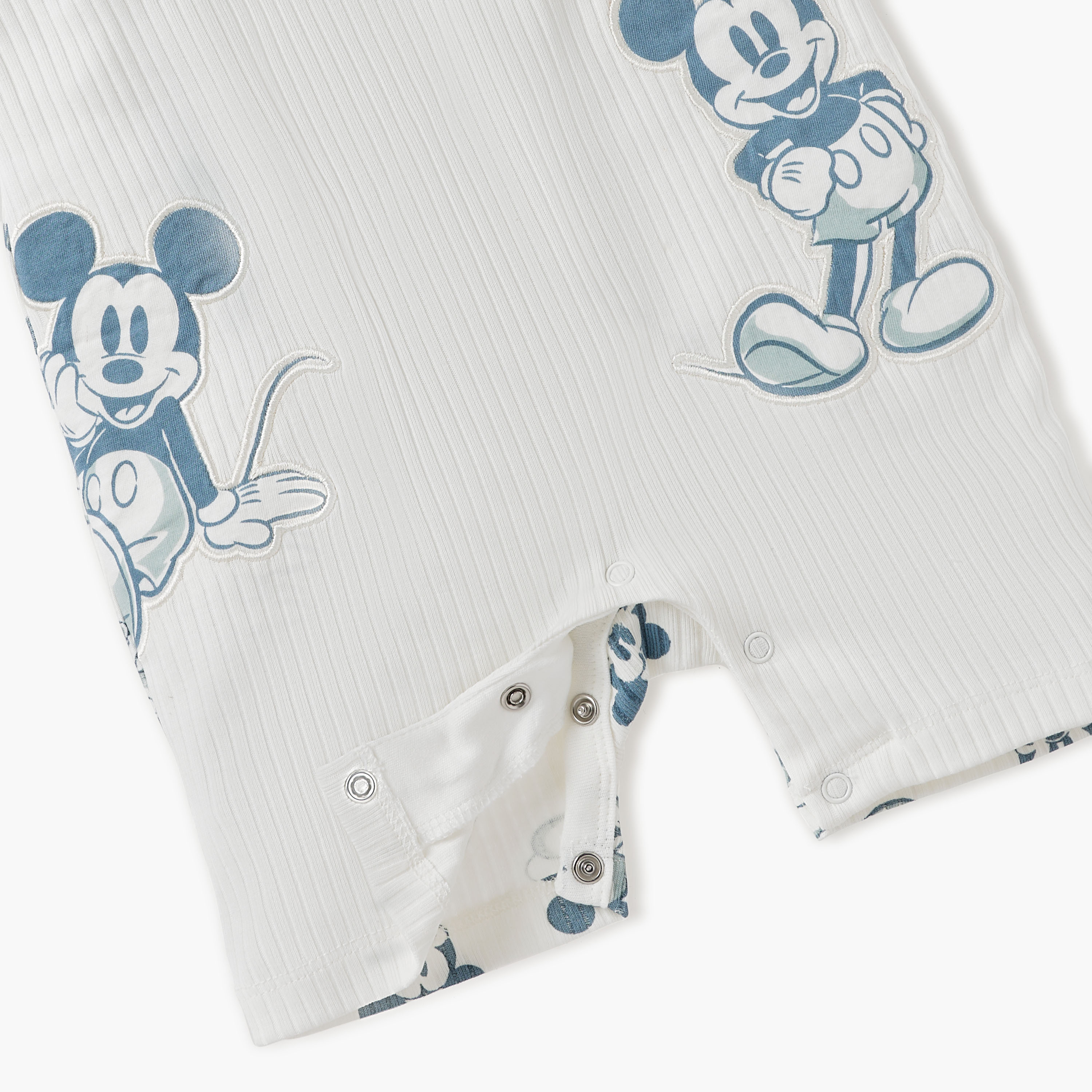 Disney Mickey Mouse Print Romper with Extended Sleeves-baby-boys-clothing-rompers-image-4
