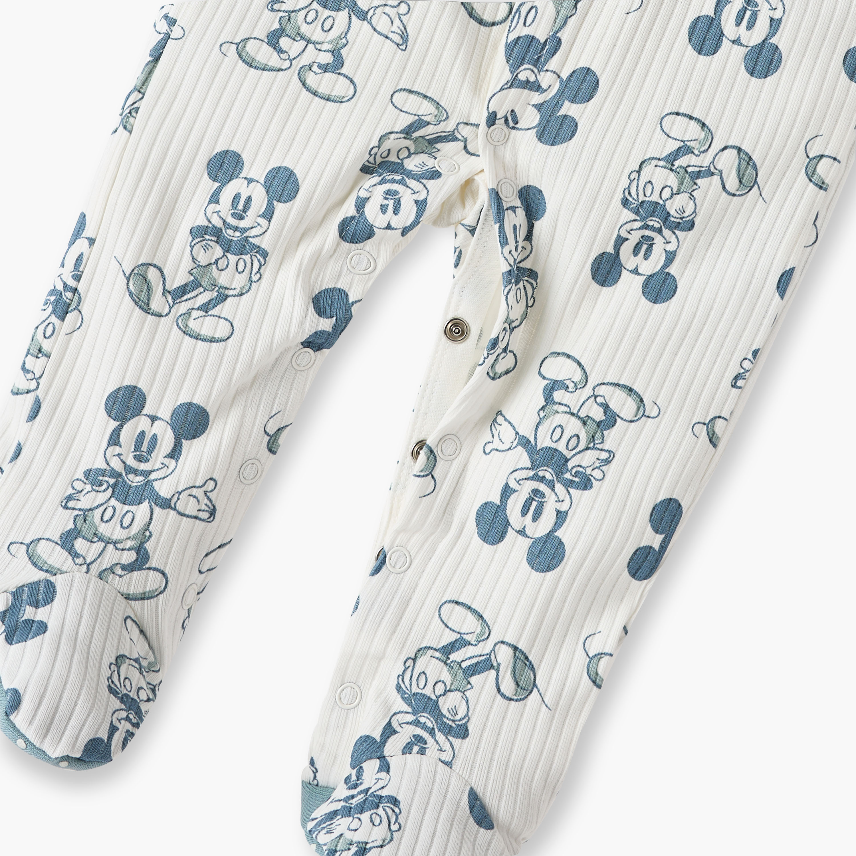 Disney Mickey Mouse Print Sleepsuit with Long Sleeves-baby-boys-clothing-nightwear-sleepsuits-image-4