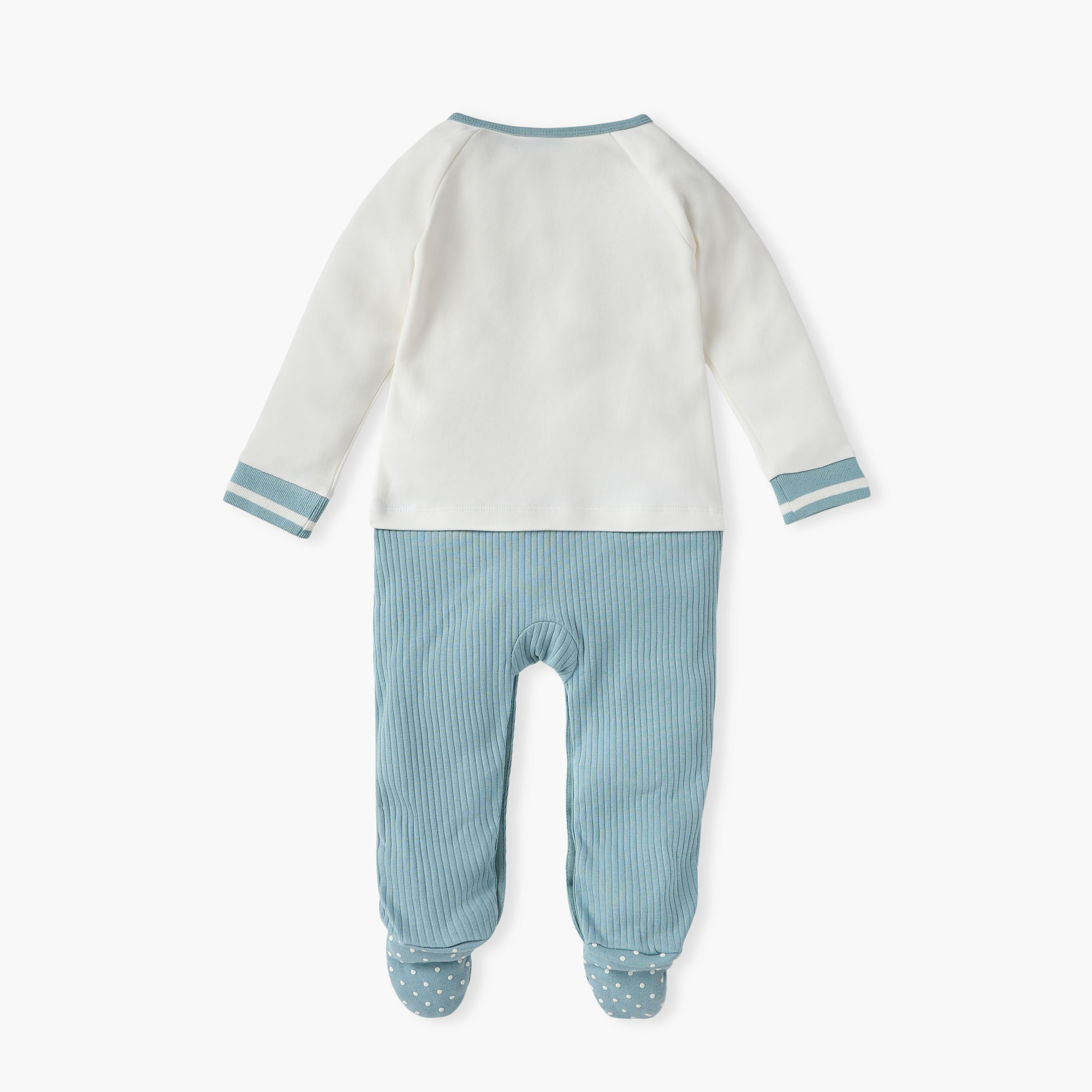 Disney Mickey Mouse Print Closed Feet Sleepsuit with Long Sleeves-baby-boys-clothing-nightwear-sleepsuits-image-2