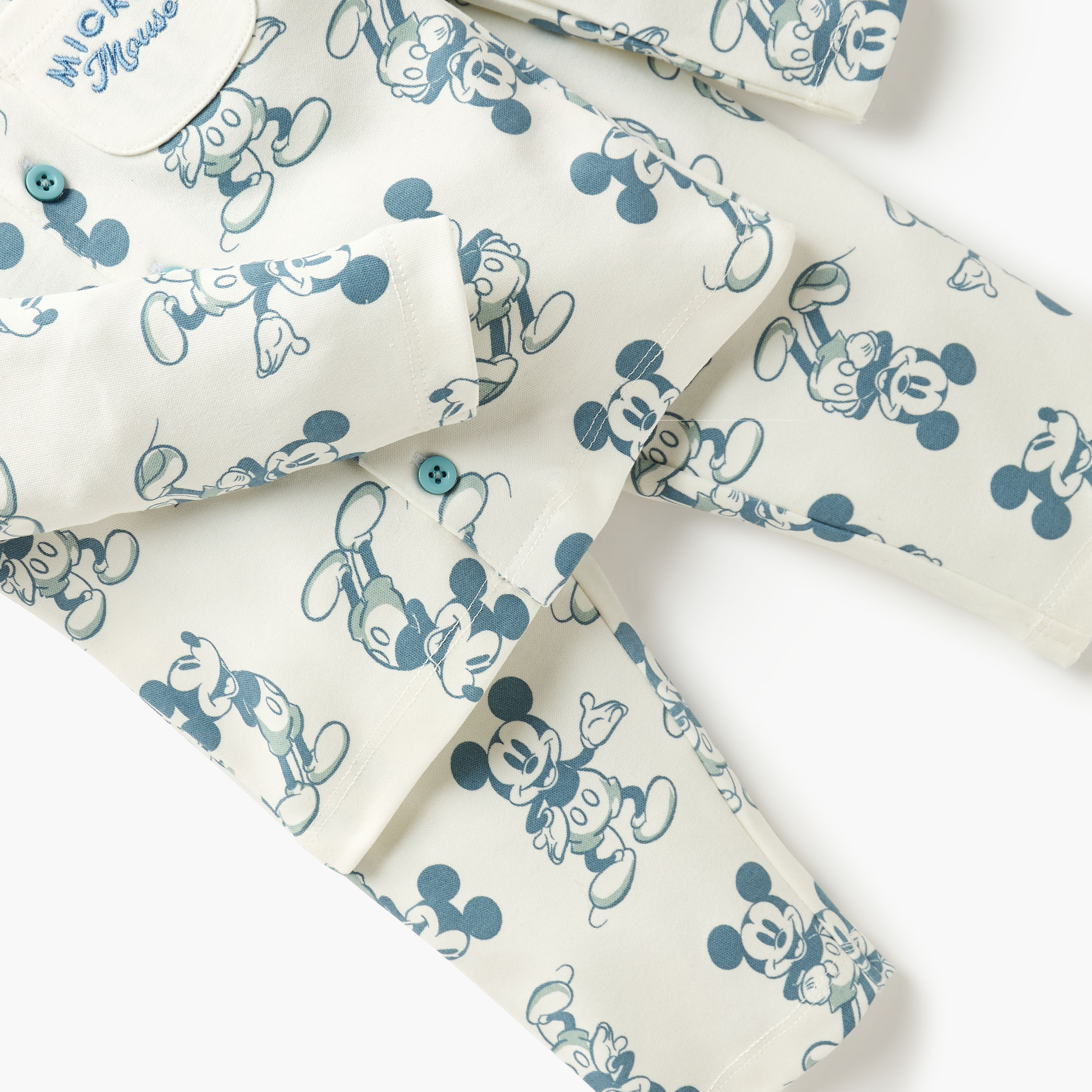 Disney All-Over Mickey Mouse Print Shirt and Pyjama Set-baby-boys-clothing-nightwear-pyjamasets-image-5
