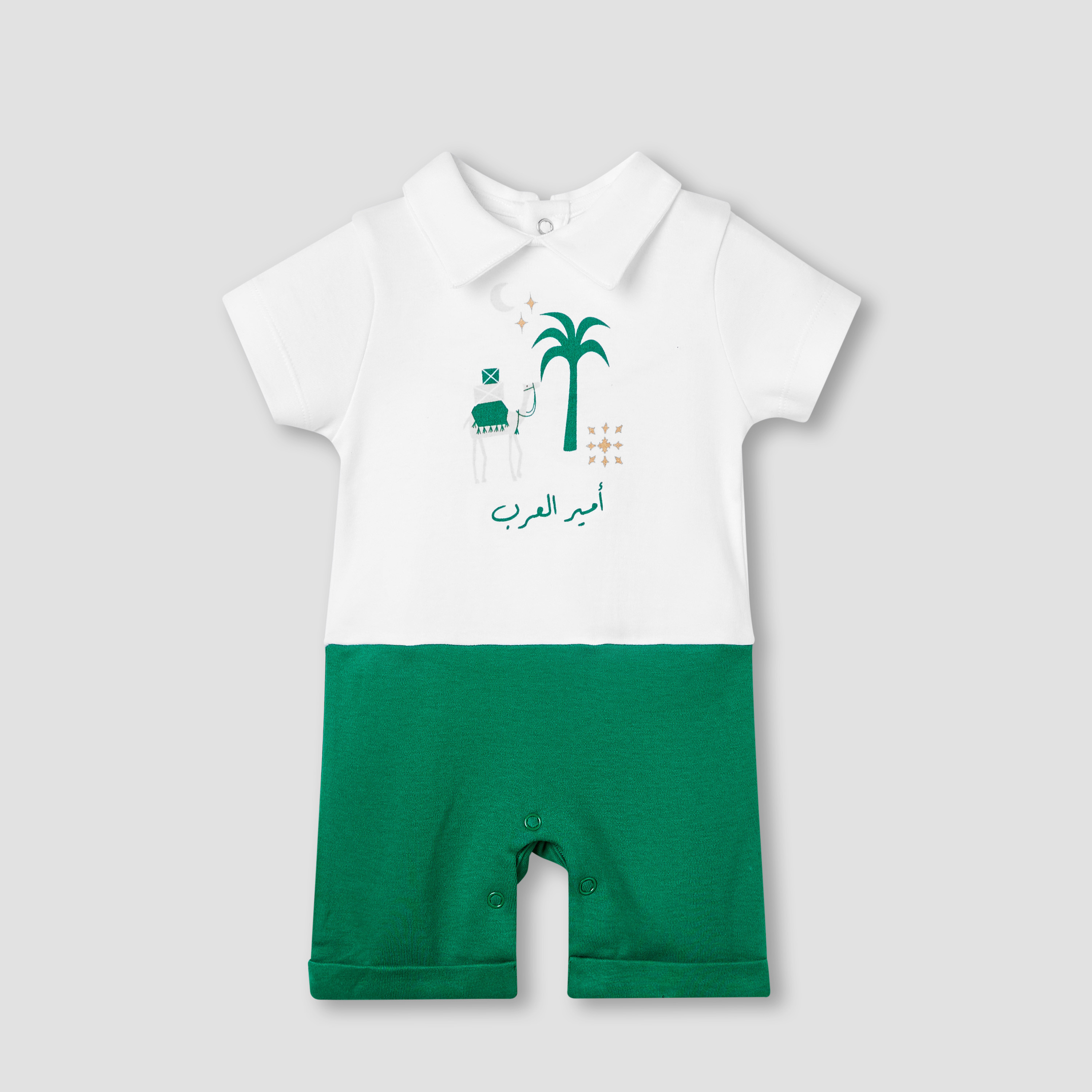 Juniors Embroidered Romper with Short Sleeves-baby-boys-clothing-rompers-image-1
