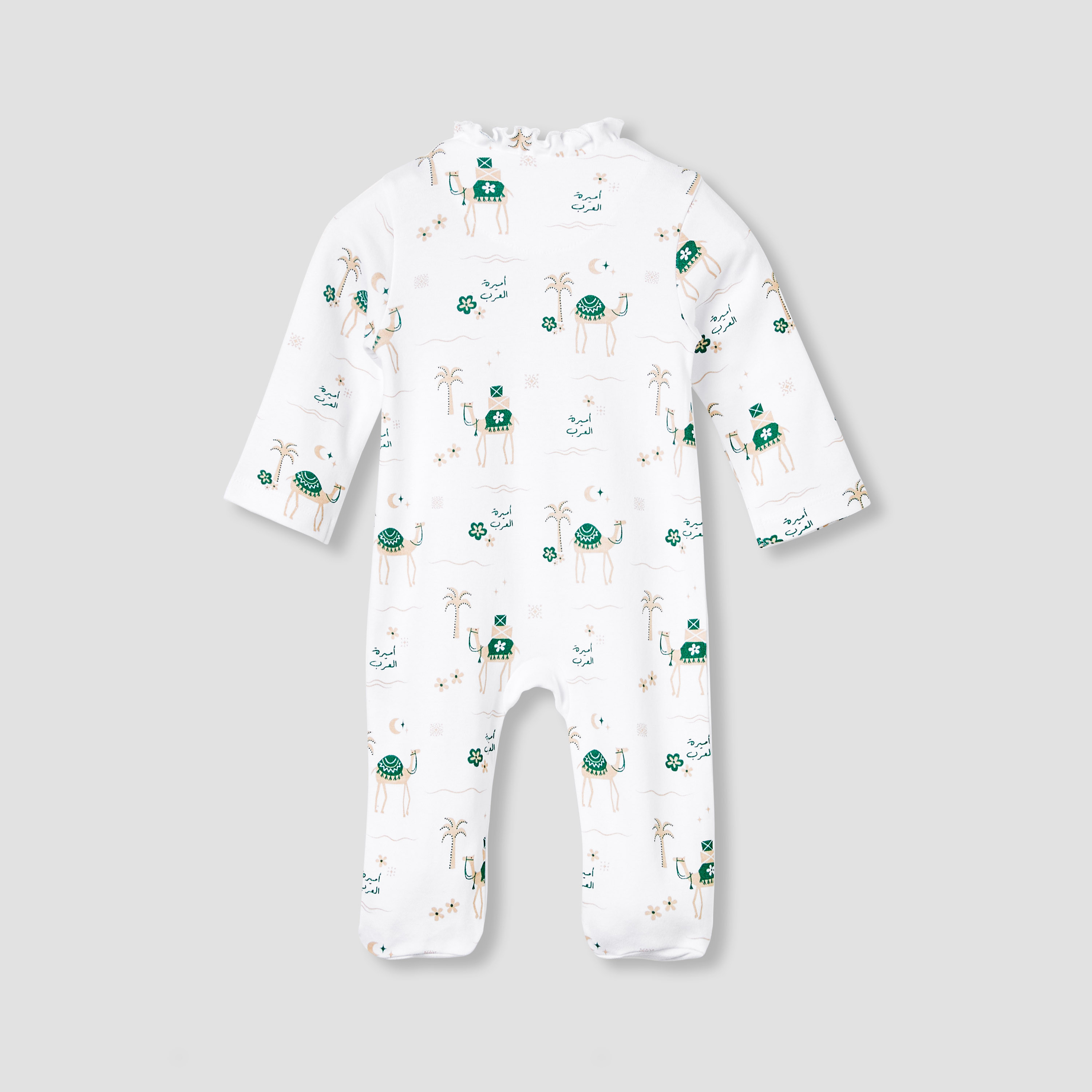 بدلة نوم بتفاصيل كشكش وطبعات جمل من جونيورز-baby-girls-clothing-nightwear-sleepsuits-image-2
