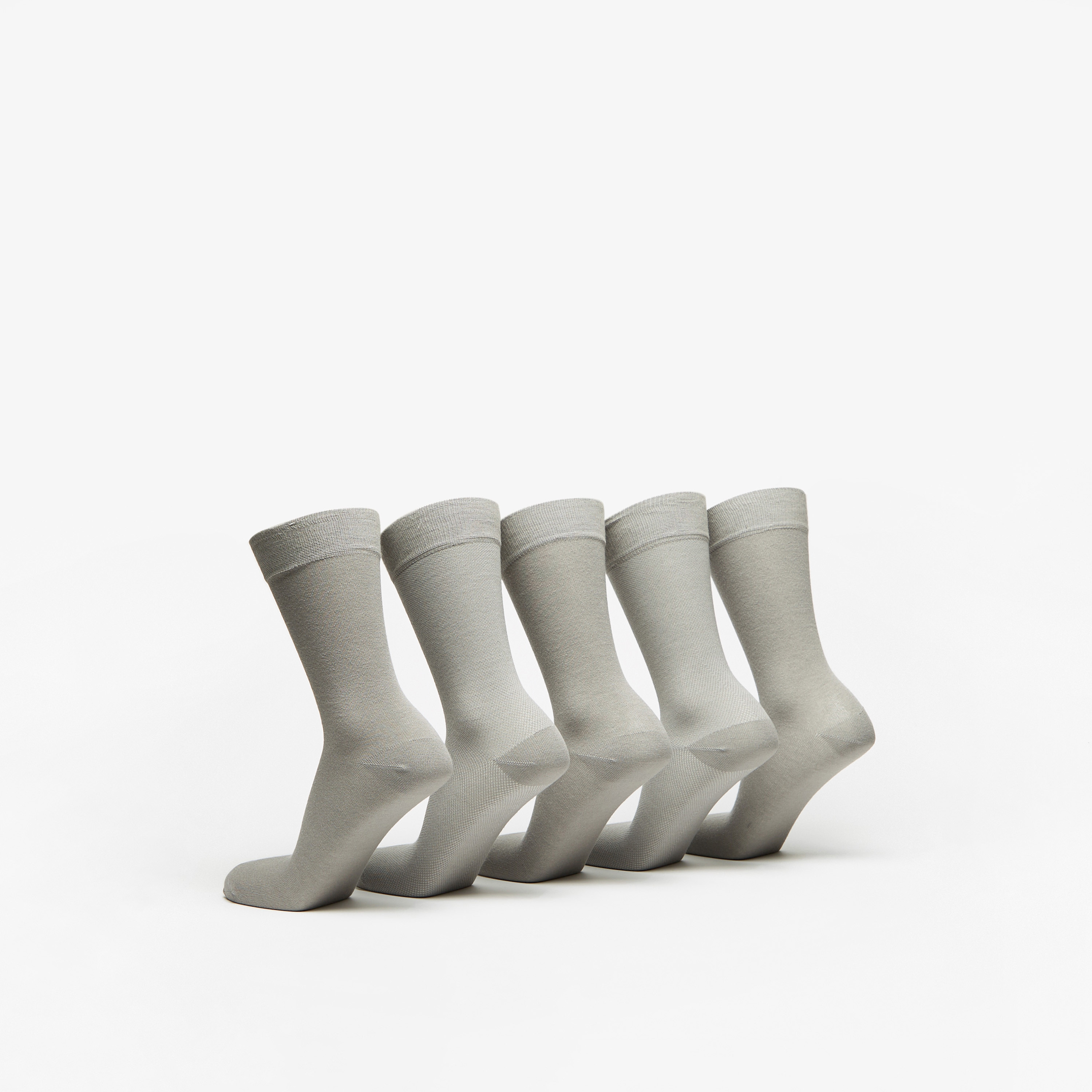 جوارب سادة بطول ربلة الساق من دوتشيني - طقم من 5 أزواج-men-socks-image-3