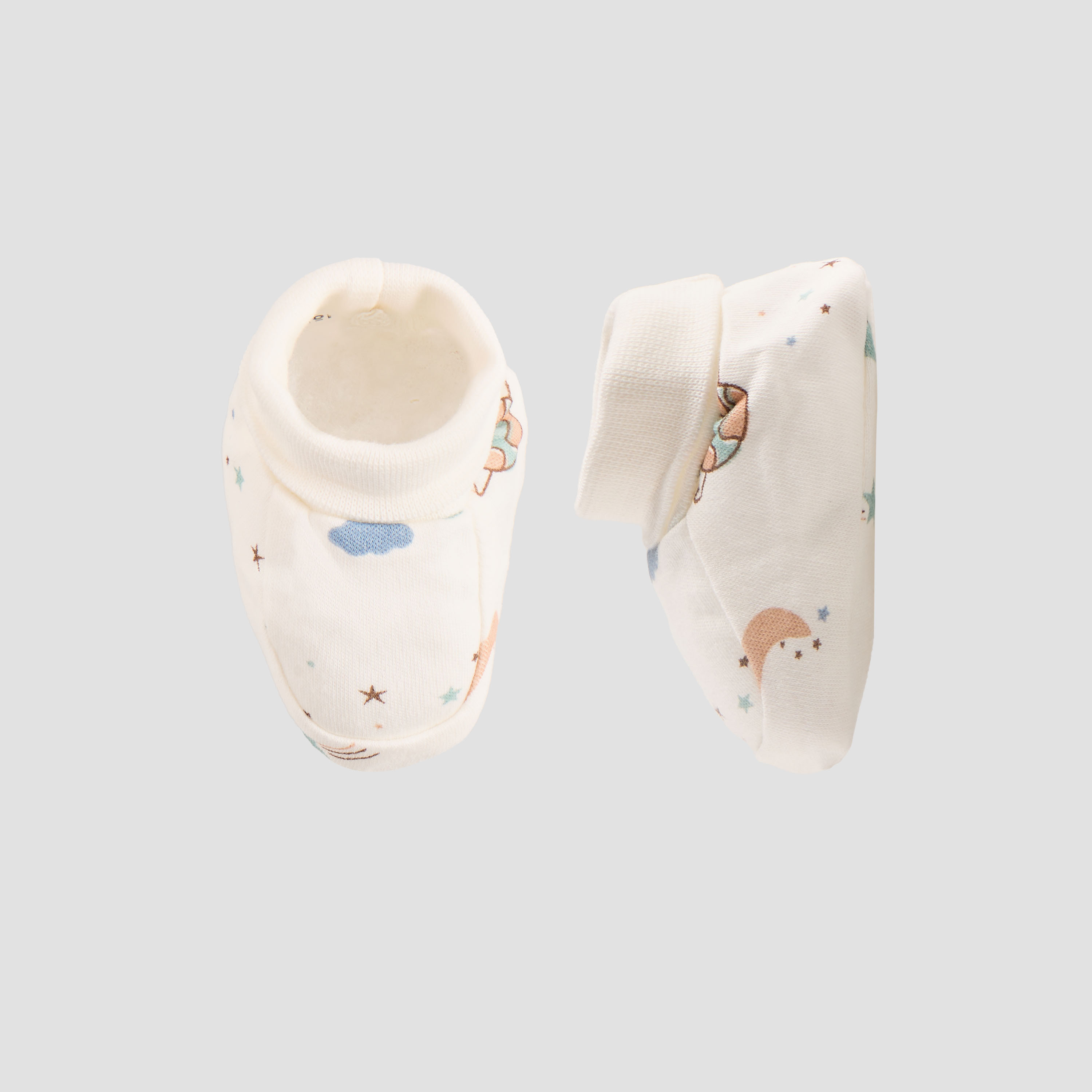 Juniors Printed Mittens and Booties - Set of 4-baby-boys-shoes-booties-image-3