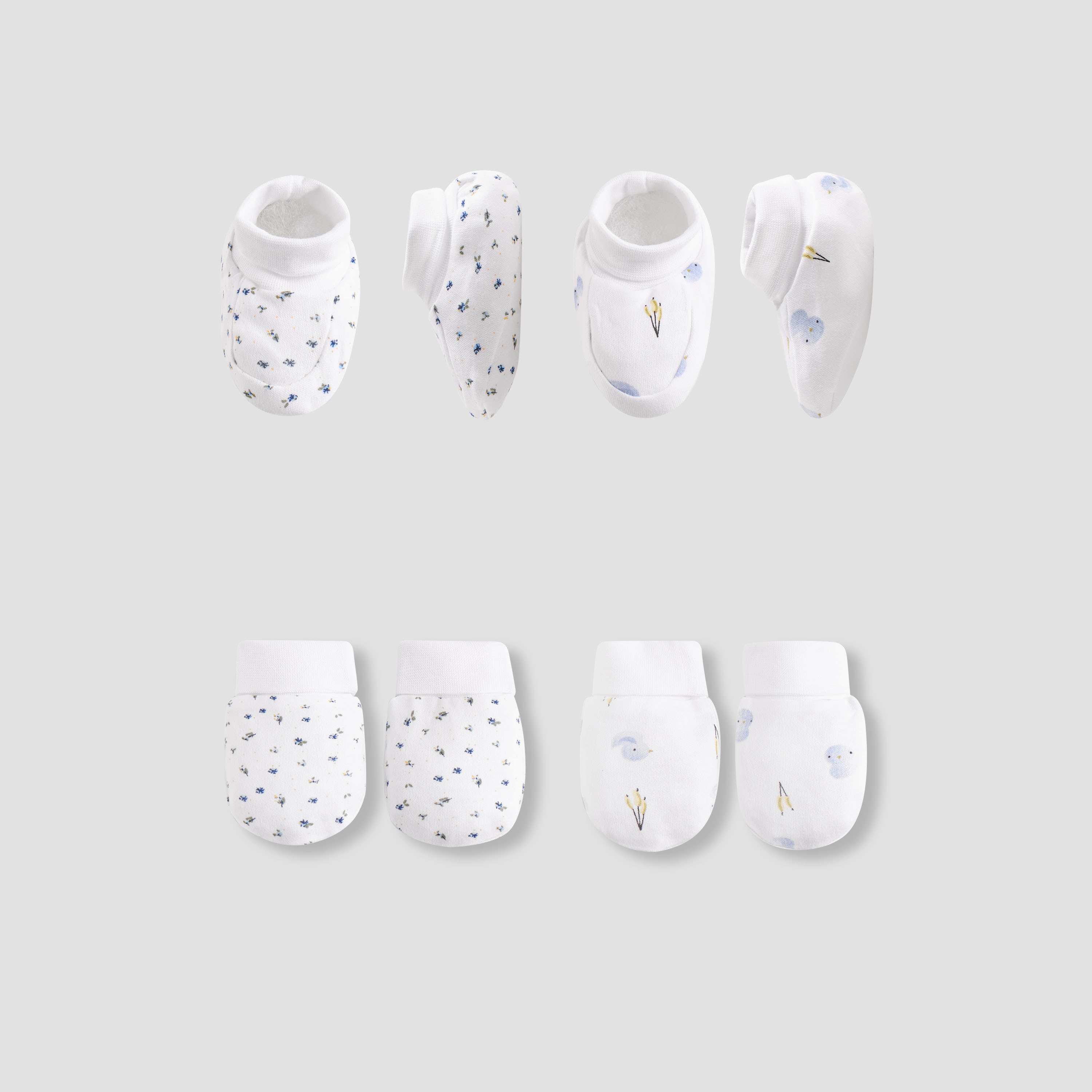 Juniors Printed Mittens and Booties - Set of 4-baby-girls-accessories-mittens-image-1