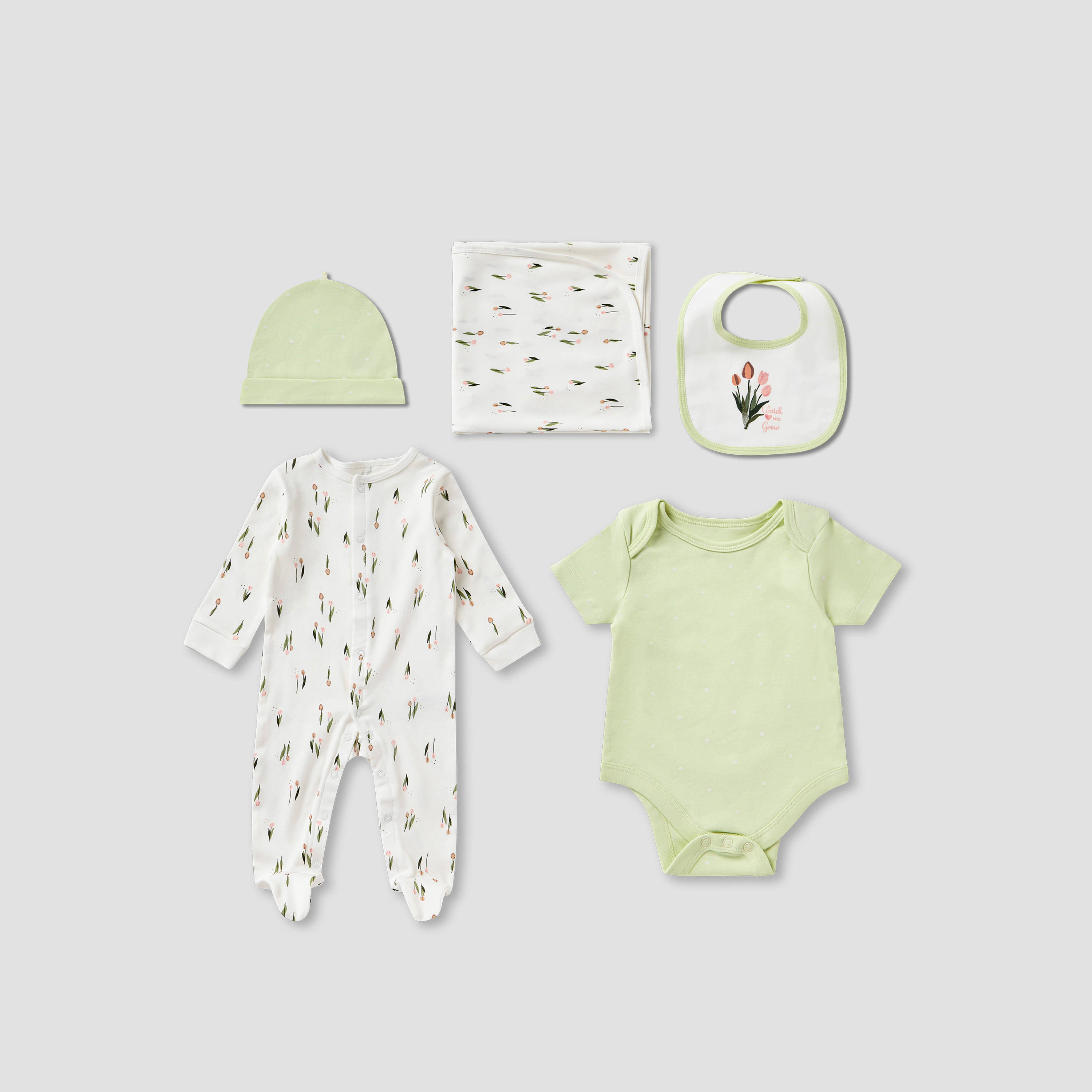 Juniors Floral Print 5-Piece Clothing Gift Set-baby-girls-clothing-setsandcoords-image-1