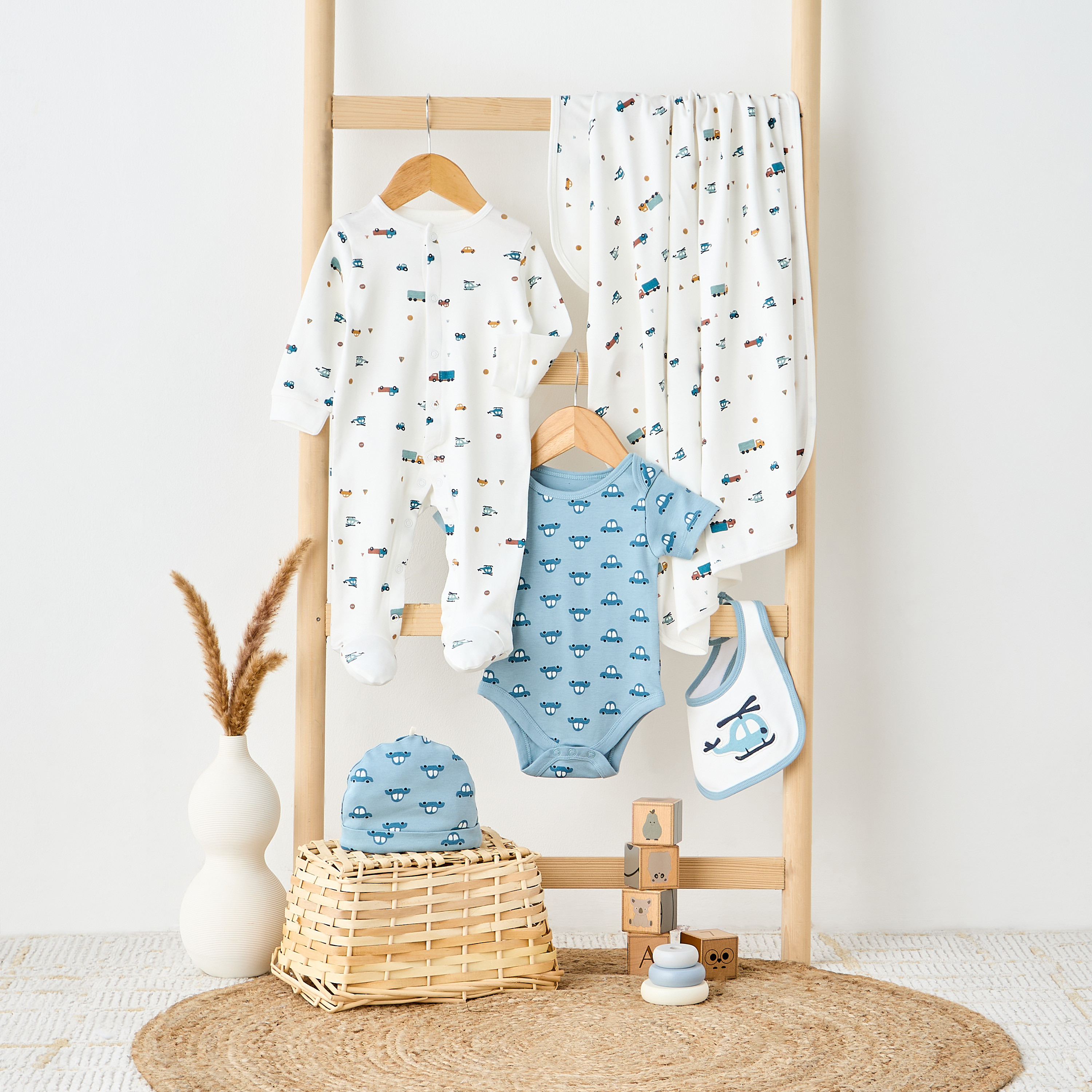 Juniors Vehicle Print 5-Piece Clothing Gift Set-baby-boys-clothing-setsandcoords-image-9