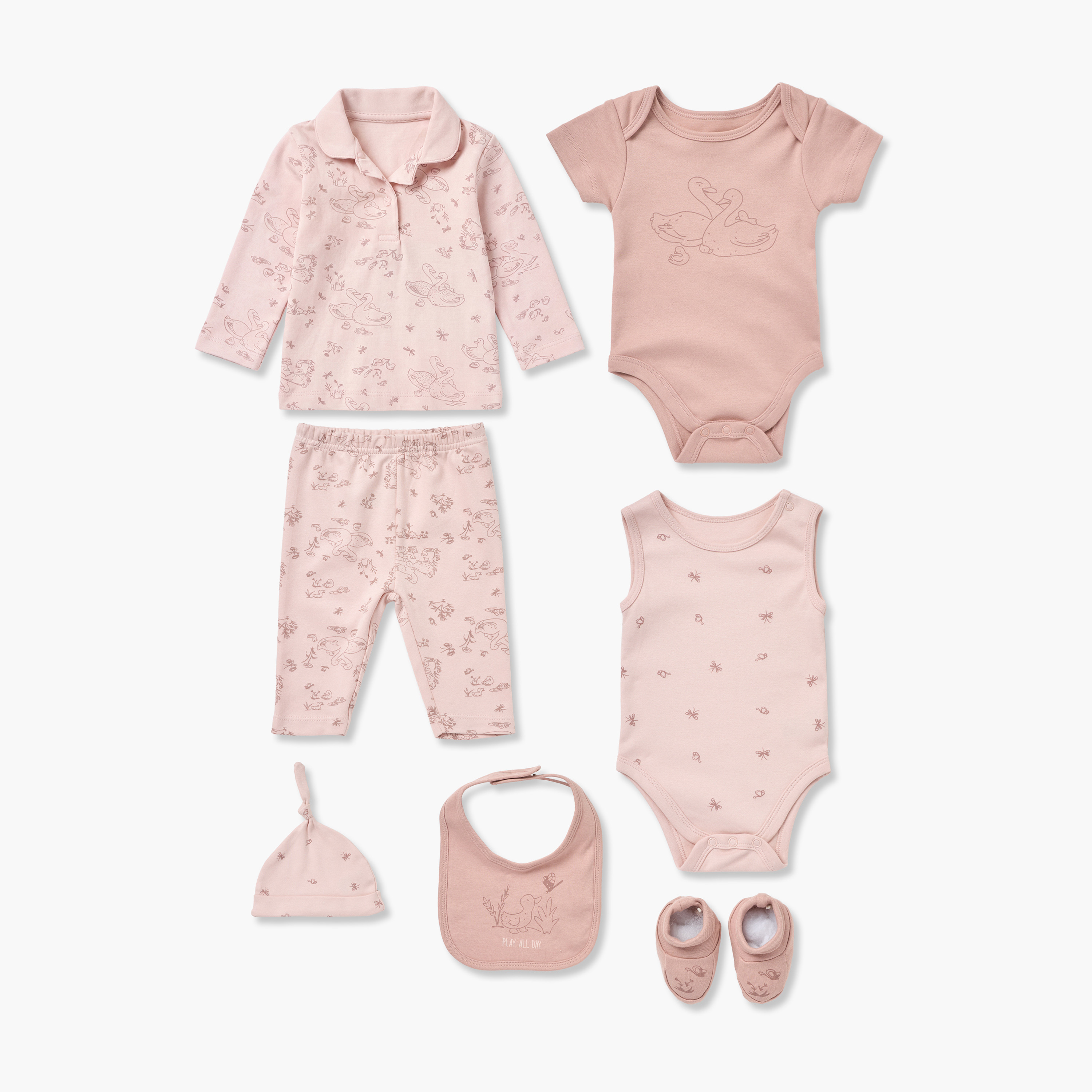 Set of 8 Juniors Clothing Gift Set with Print-baby-girls-clothing-setsandcoords-image-2