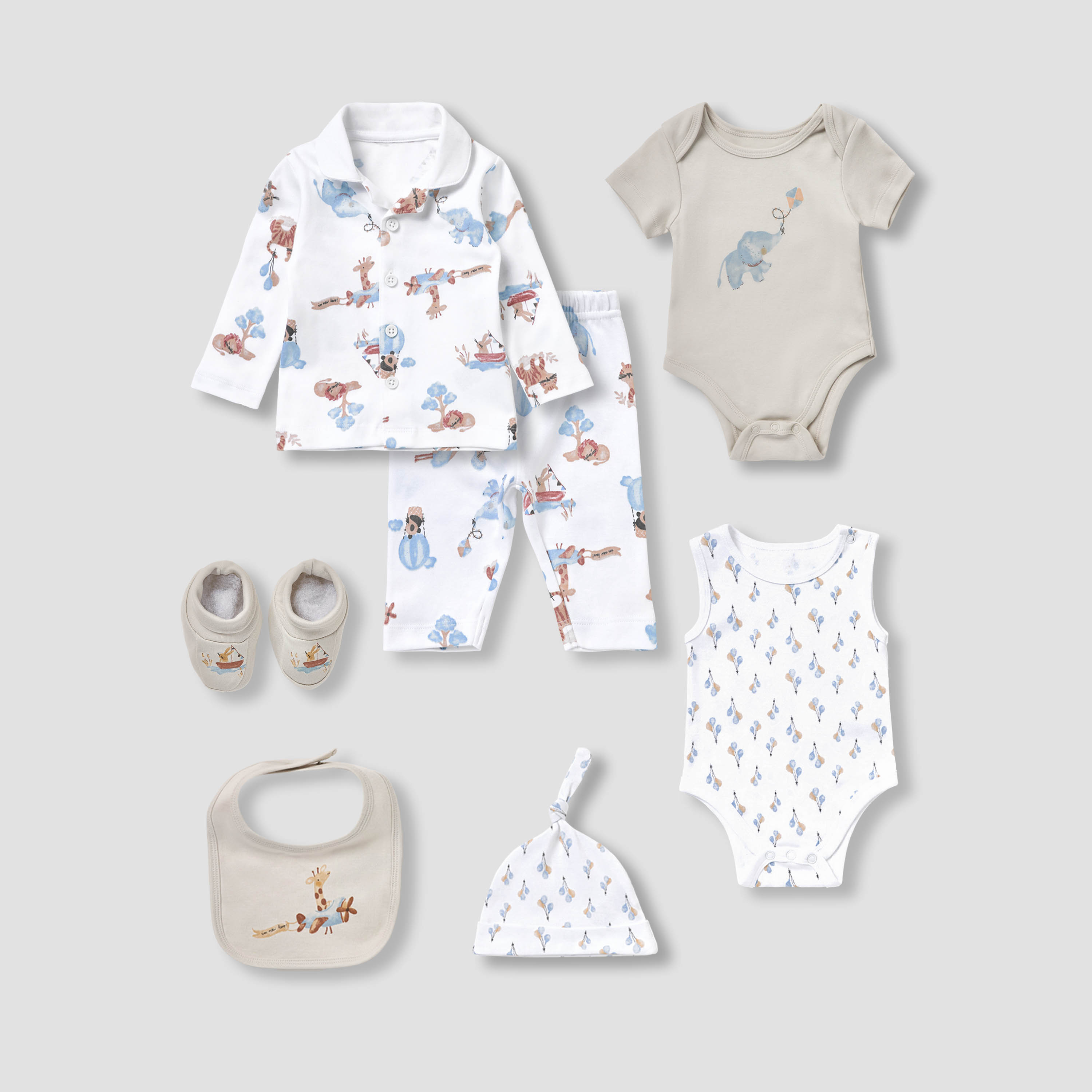 Set of 8 Juniors Clothing Gift Set with Print-baby-boys-clothing-setsandcoords-image-2