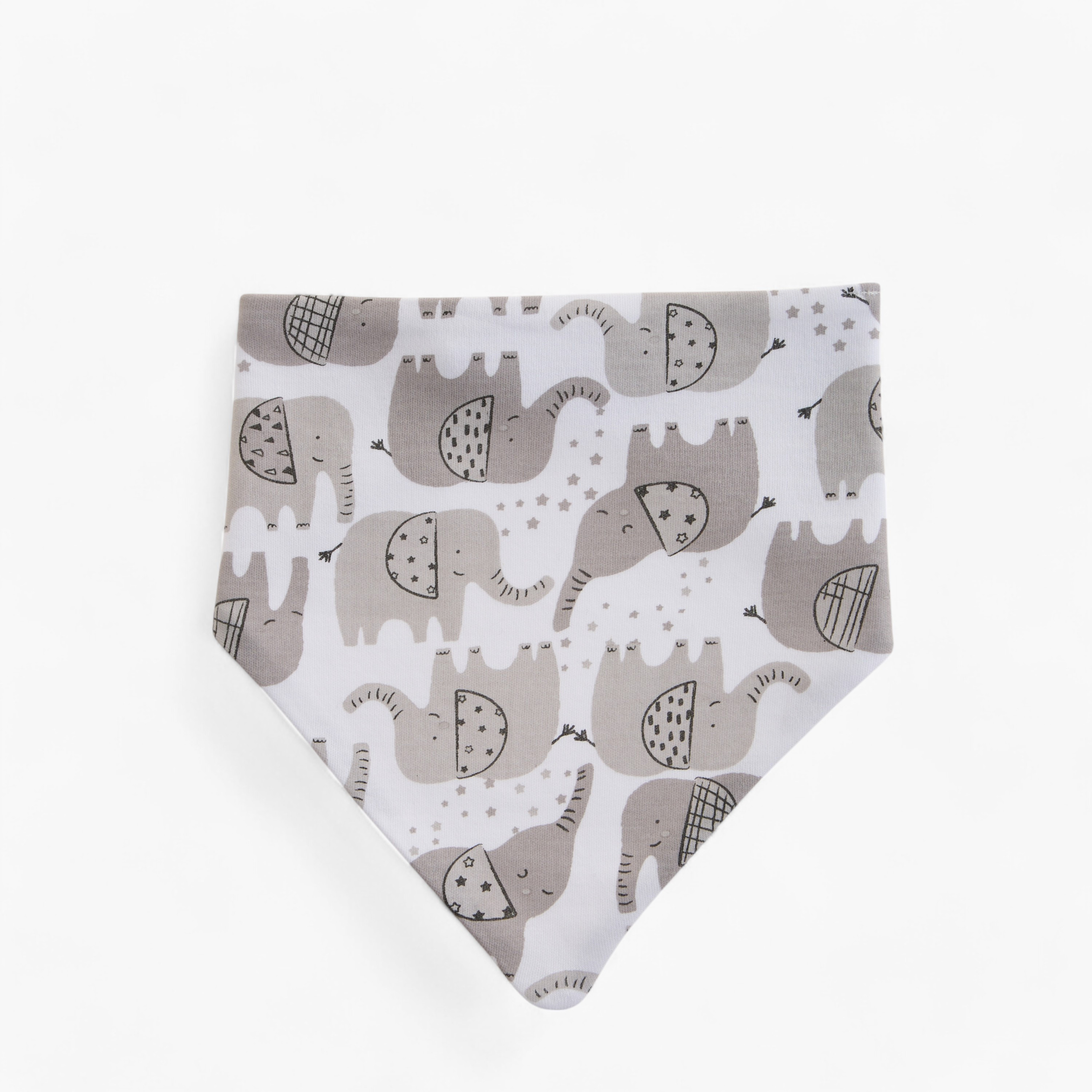 Juniors Elephant Print Bib with Button Closure - Set of 3-baby-feeding-bibs-image-2