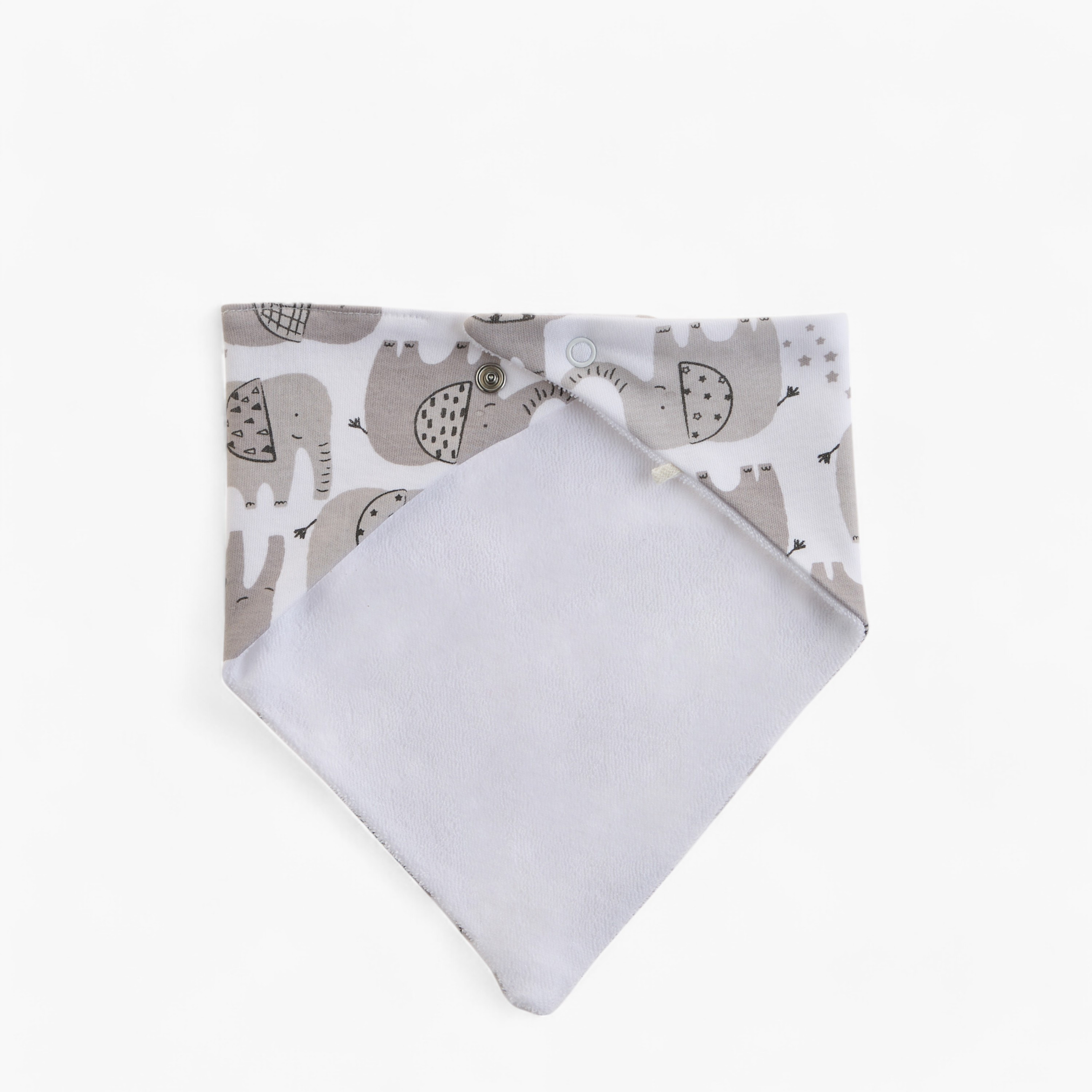 Juniors Elephant Print Bib with Button Closure - Set of 3-baby-feeding-bibs-image-4