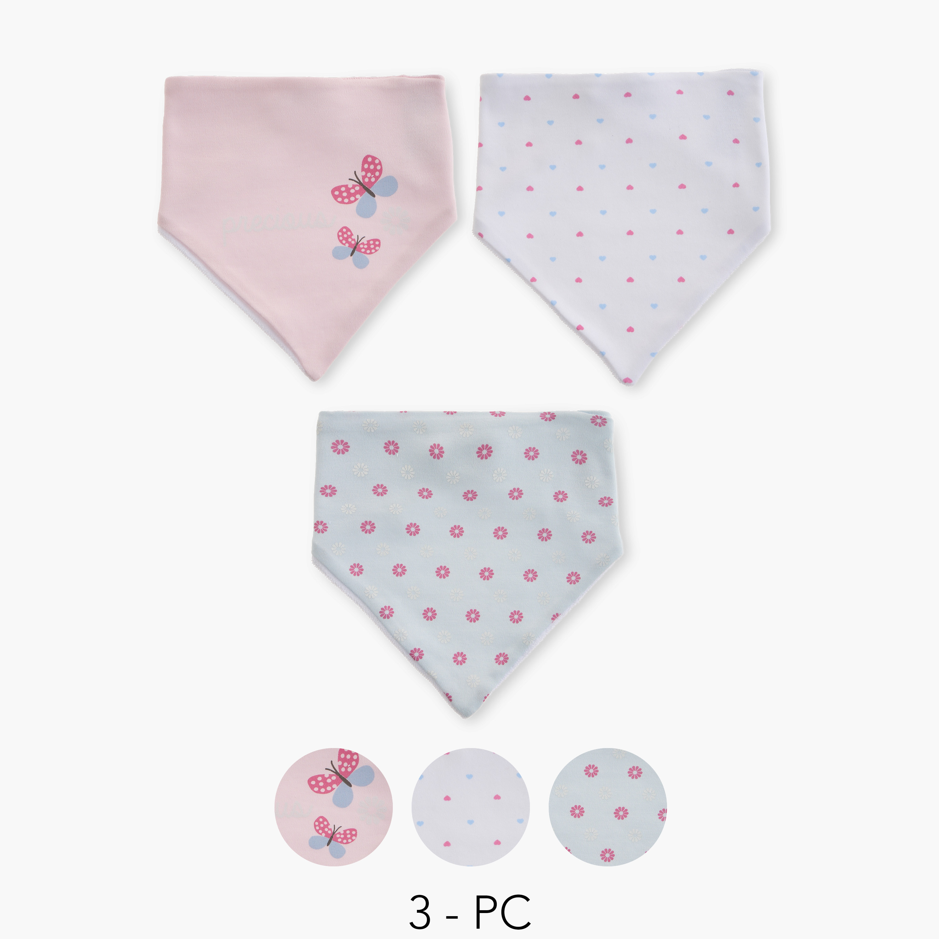 Juniors Printed Bib with Button Closure - Set of 3-baby-feeding-bibs-image-1