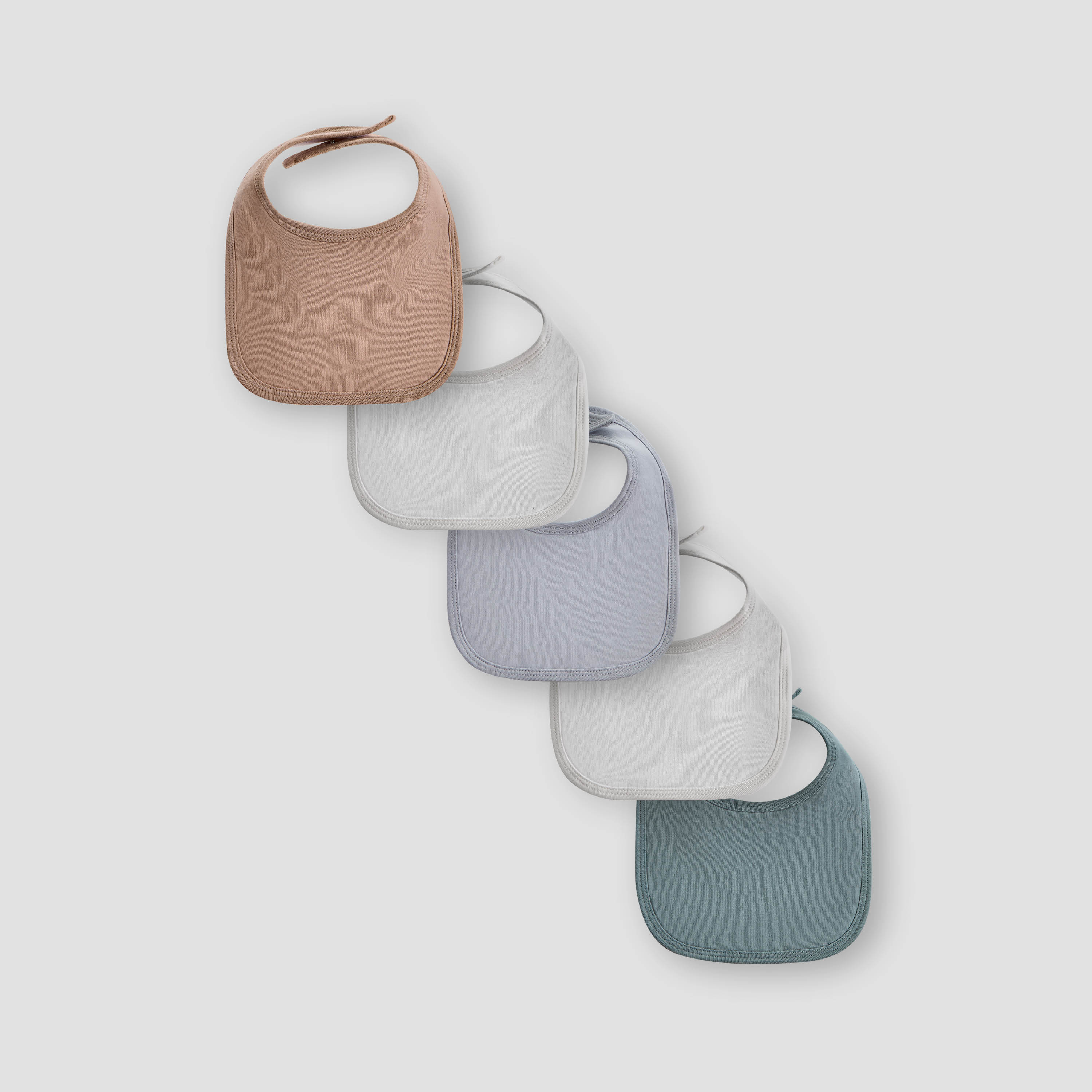Juniors Solid Bib with Button Closure - Set of 5-baby-feeding-bibs-image-1