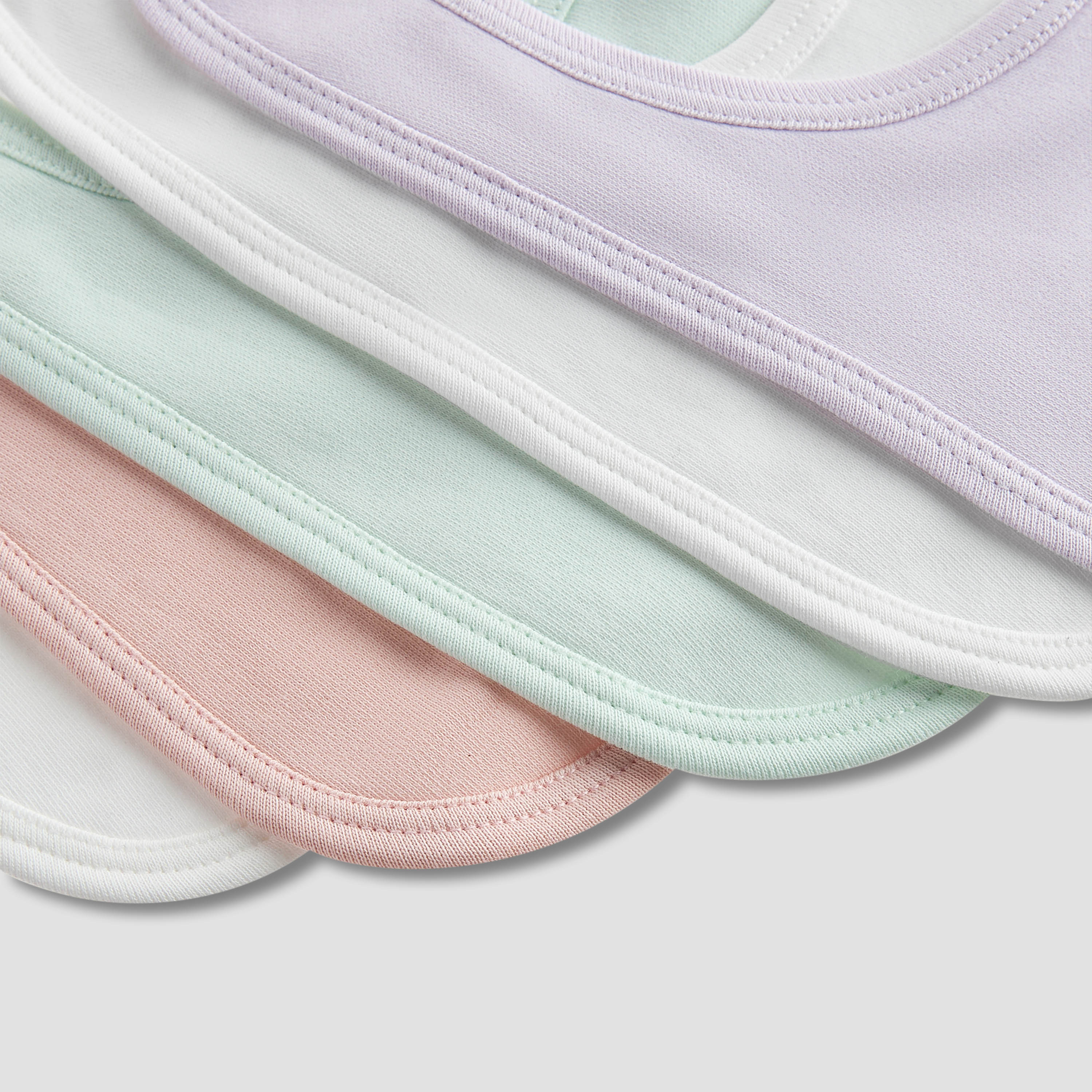 مرايل سادة بأزرار إغلاق من جونيورز - طقم 5 قطع-baby-feeding-bibs-image-1