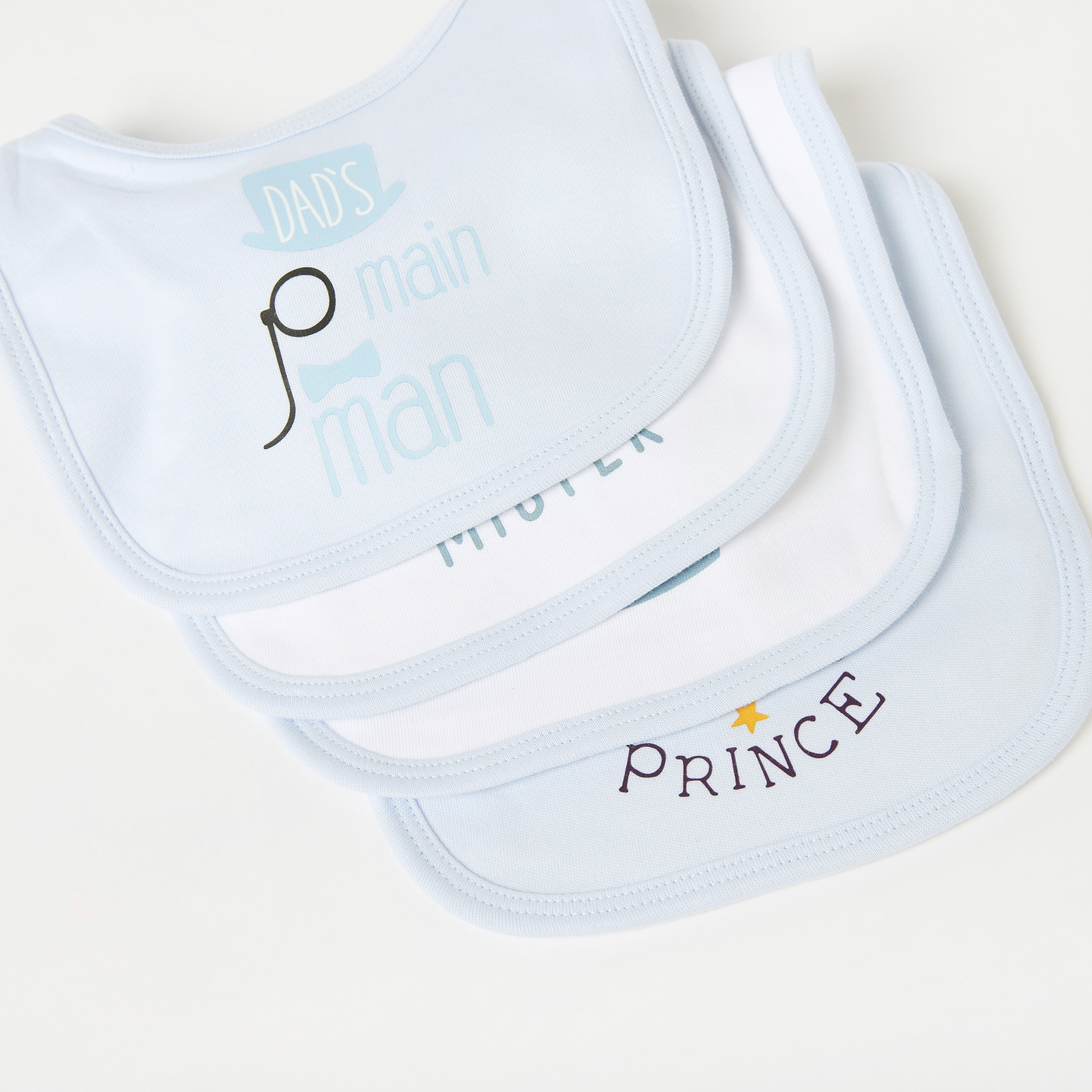 Juniors Printed Muslin Bib with Button Closure - Set of 7-baby-feeding-bibs-image-3