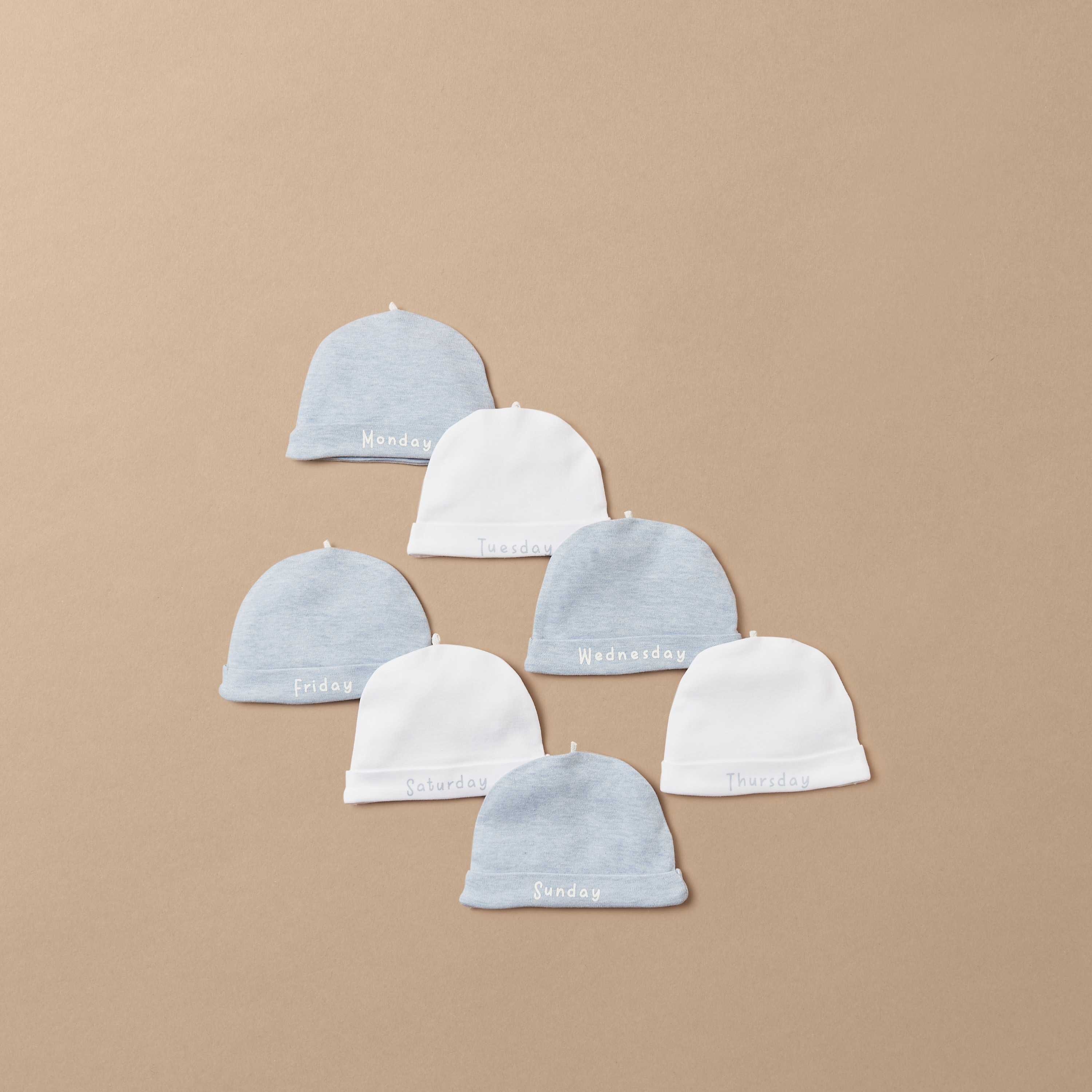 Juniors Days of the Week Print Beanie - Set of 7-baby-boys-accessories-caps-image-1