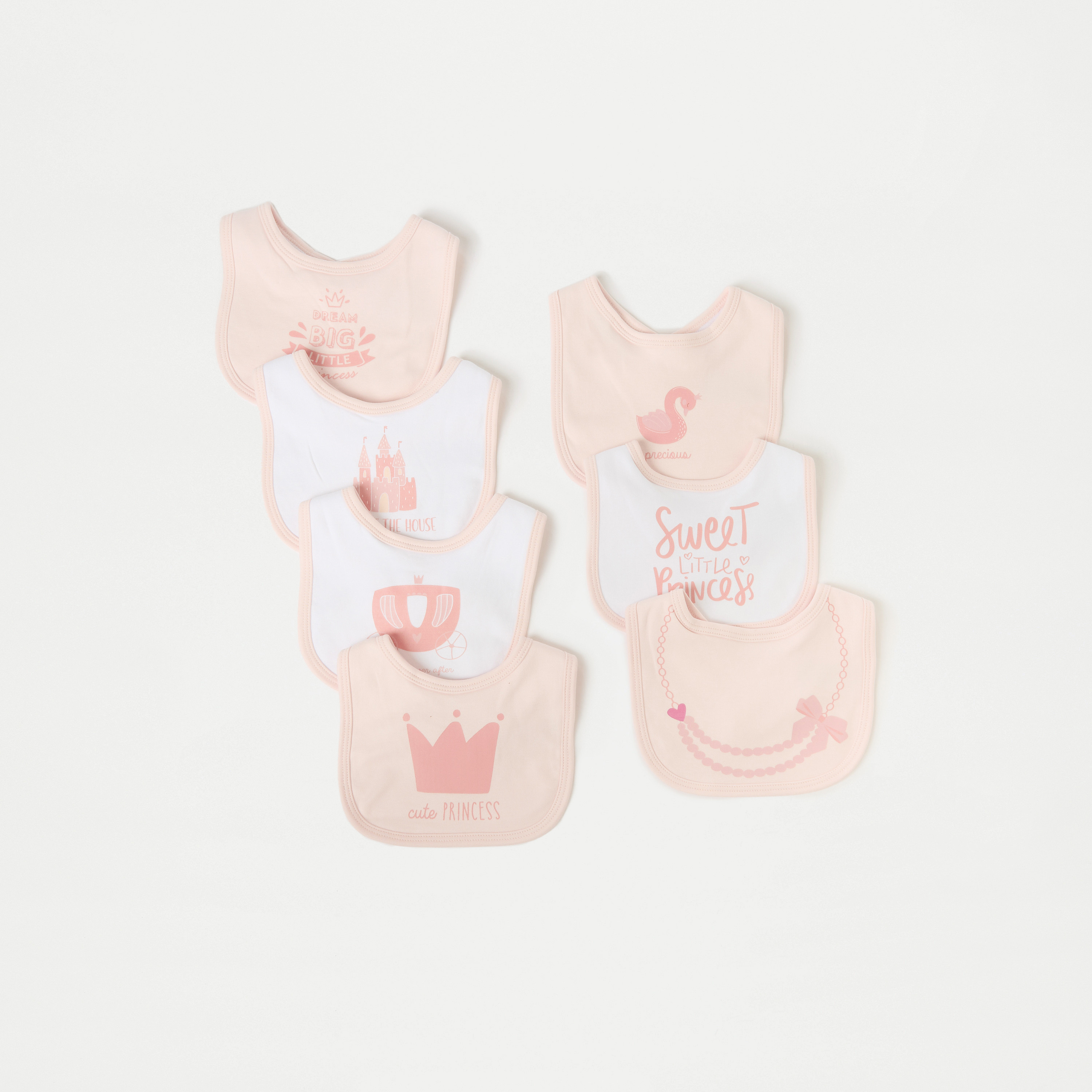 Juniors Printed Bib with Button Closure - Set of 7-baby-feeding-bibs-image-1