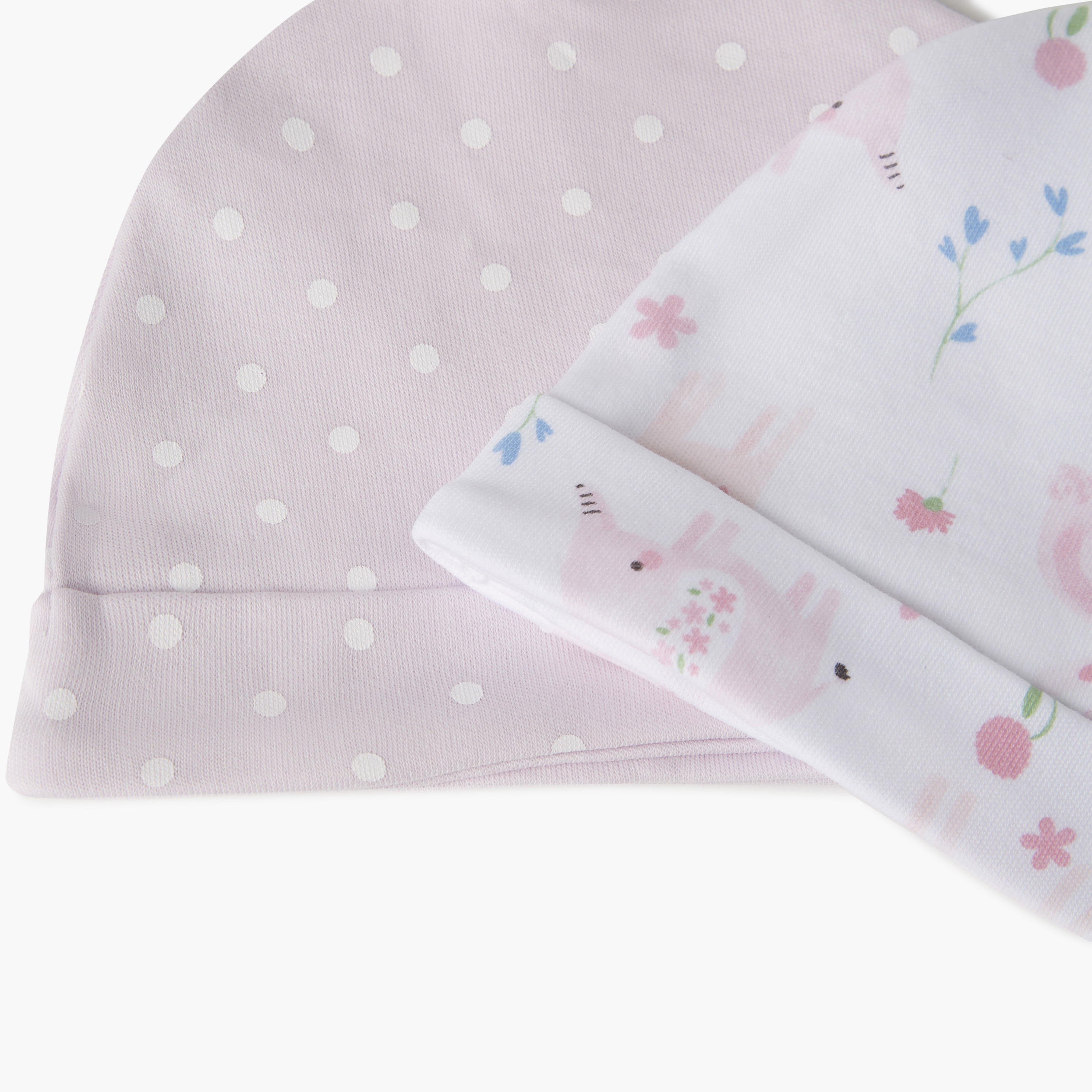 Juniors Printed Beanie Cap - Set of 2-baby-girls-accessories-caps-image-4