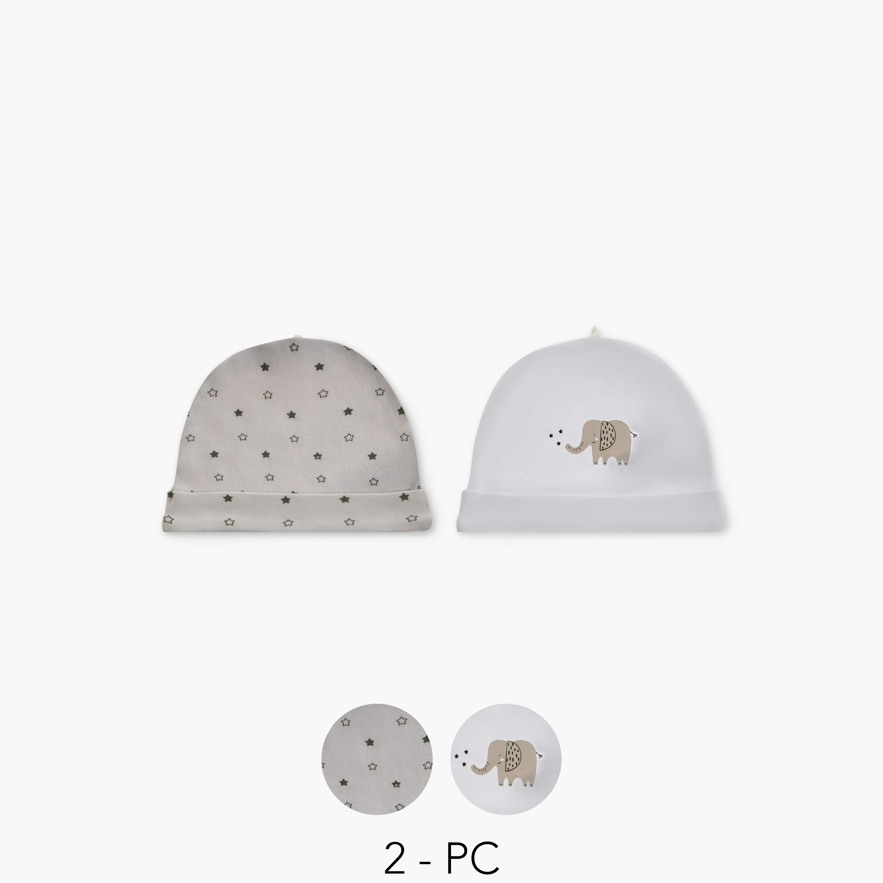 Juniors Printed Beanie - Set of 2-baby-boys-accessories-caps-image-1