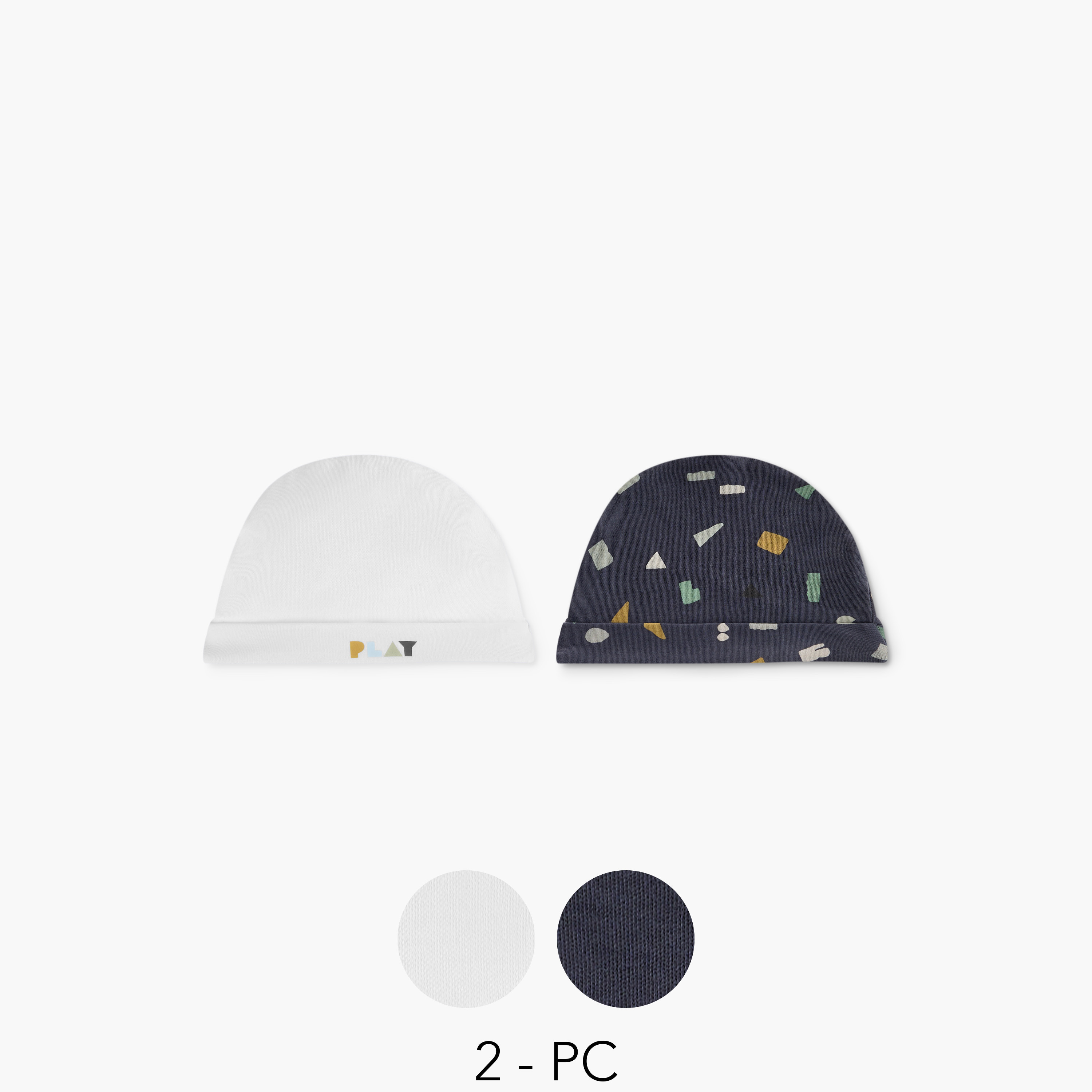 Juniors Printed Cap - Set of 2-baby-boys-accessories-caps-image-1