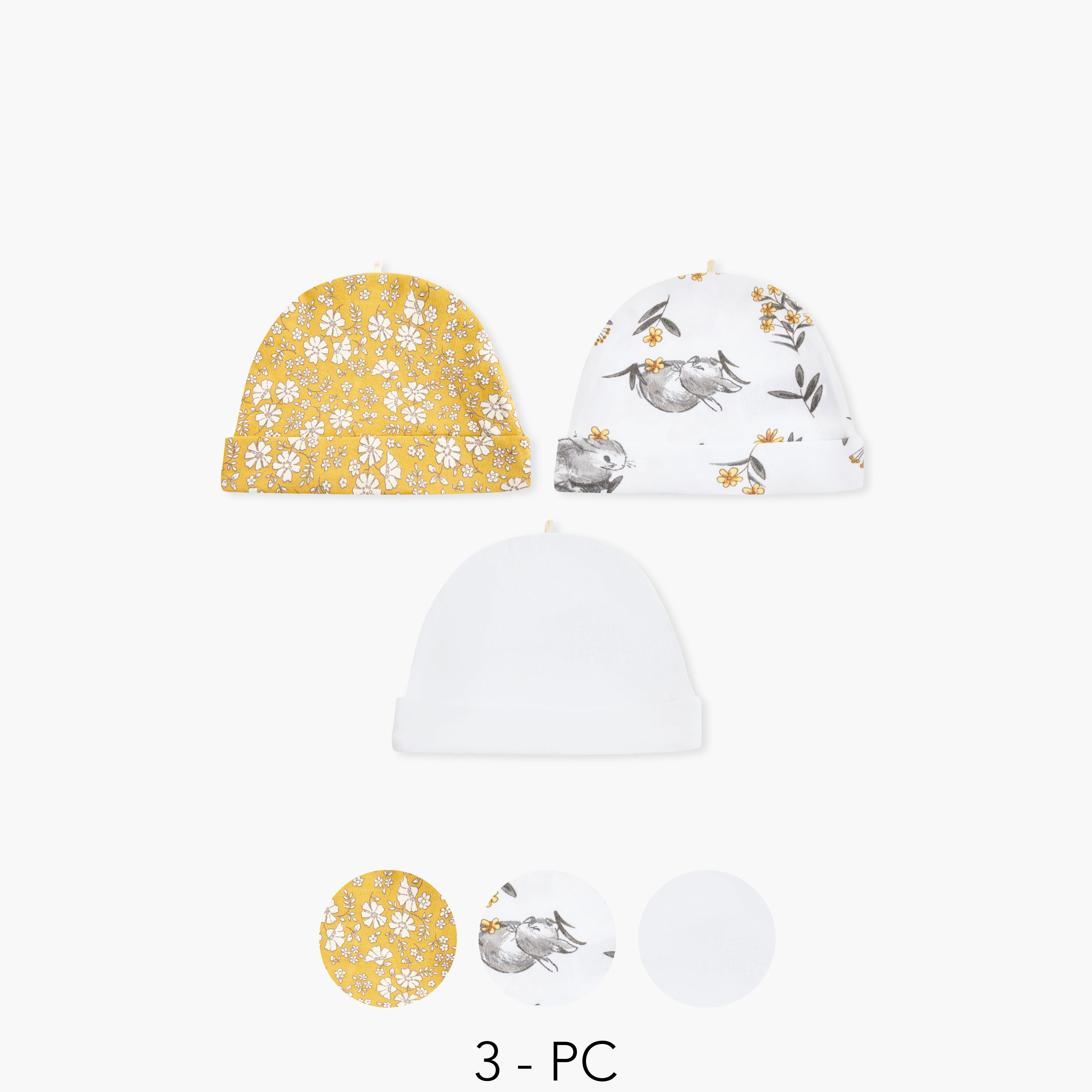 Juniors Assorted Beanie Cap - Set of 3-baby-girls-accessories-caps-image-1
