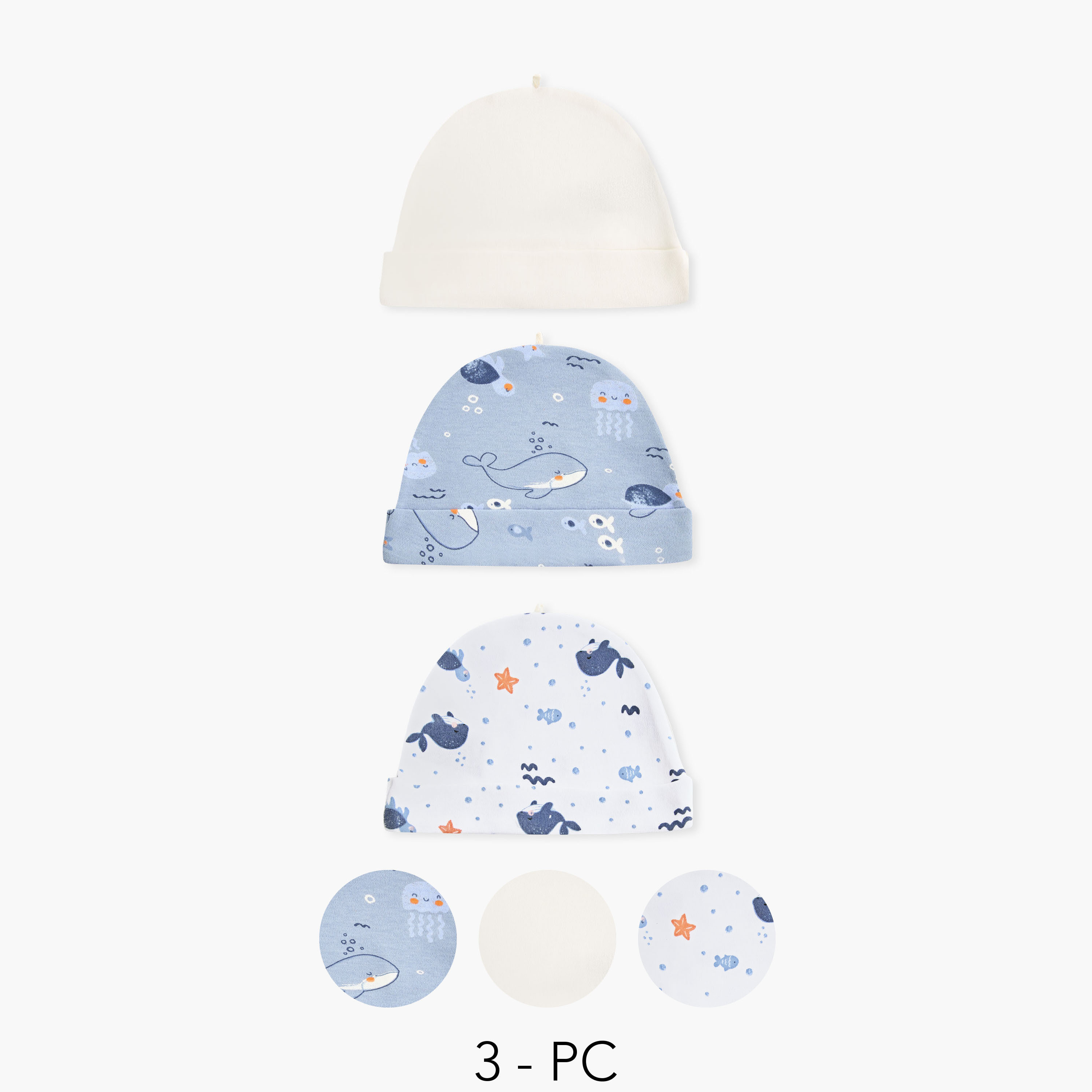 Juniors Assorted Cap - Set of 3-baby-boys-accessories-caps-image-1