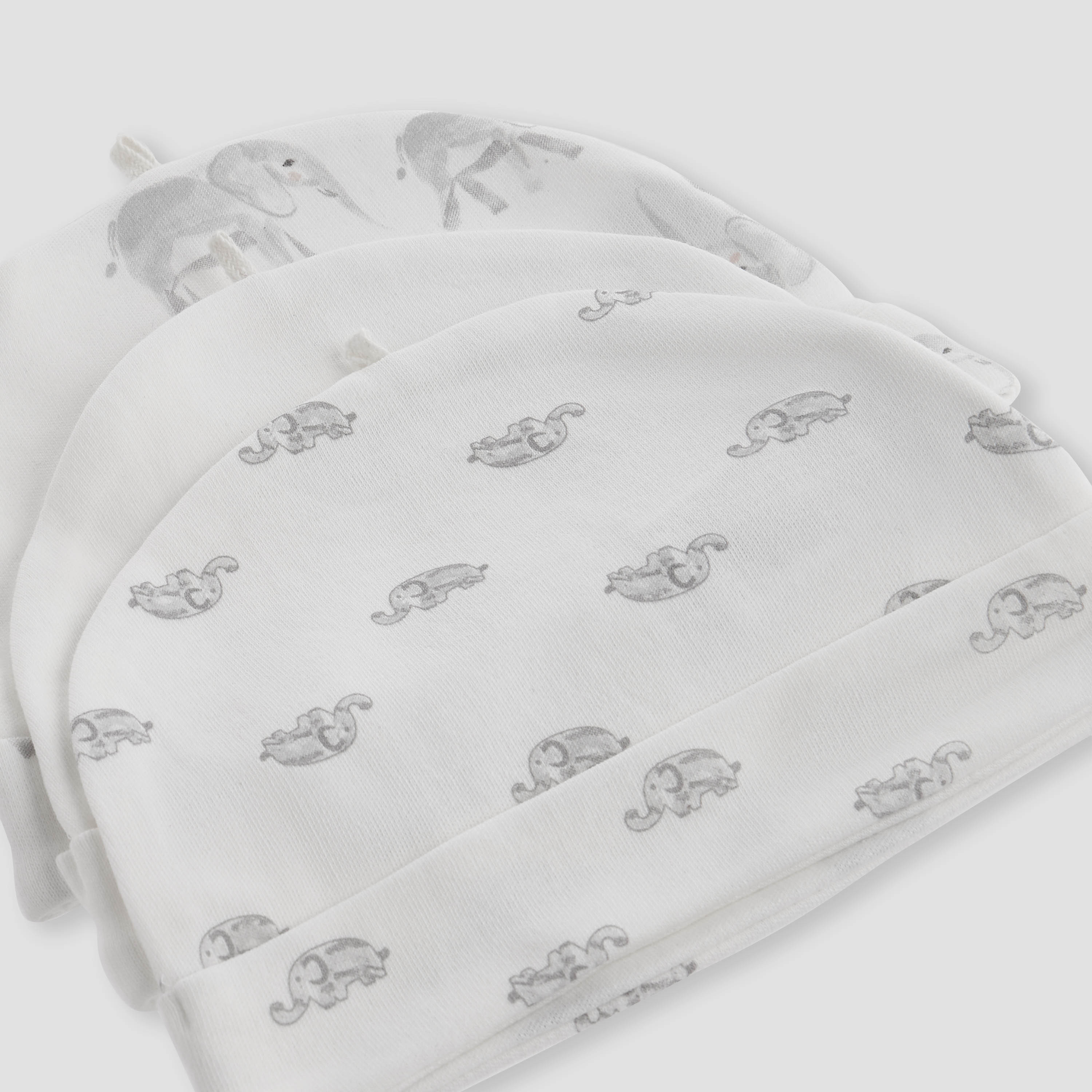 Juniors Elephant Print Beanie Cap - Set of 3-baby-boys-accessories-caps-image-7