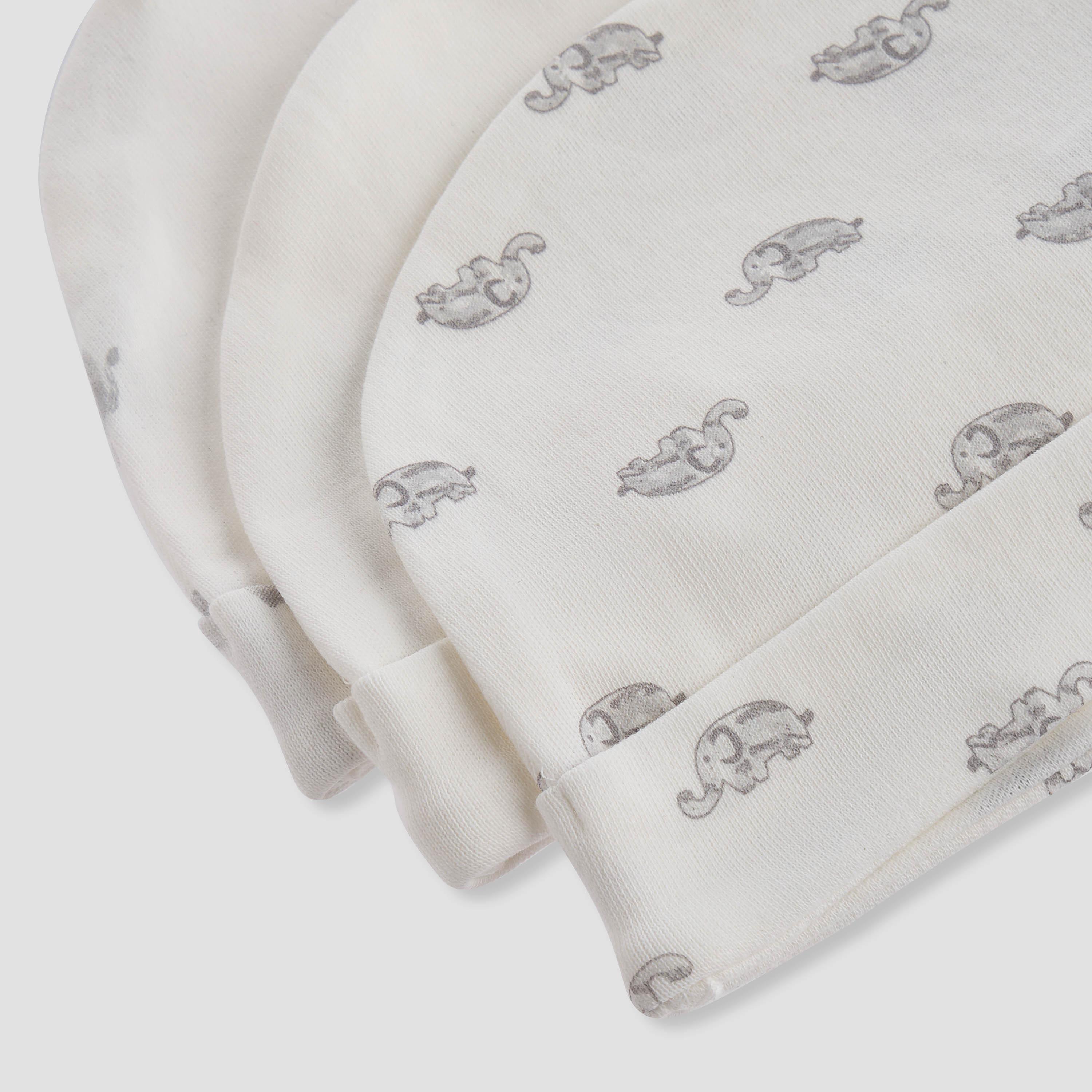 Juniors Elephant Print Beanie Cap - Set of 3-baby-boys-accessories-caps-image-8