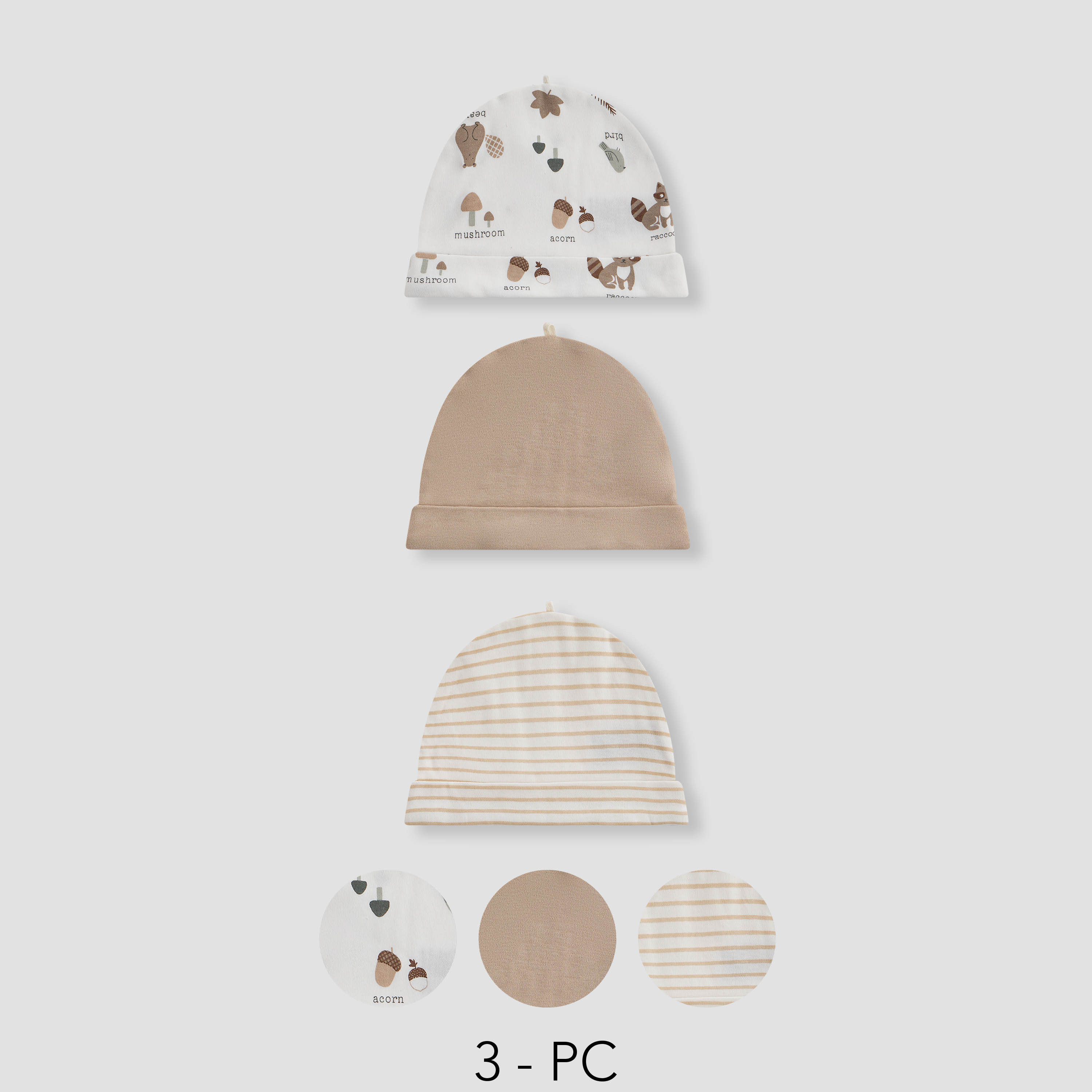 Juniors Assorted Beanie Cap - Set of 3-baby-boys-accessories-caps-image-1