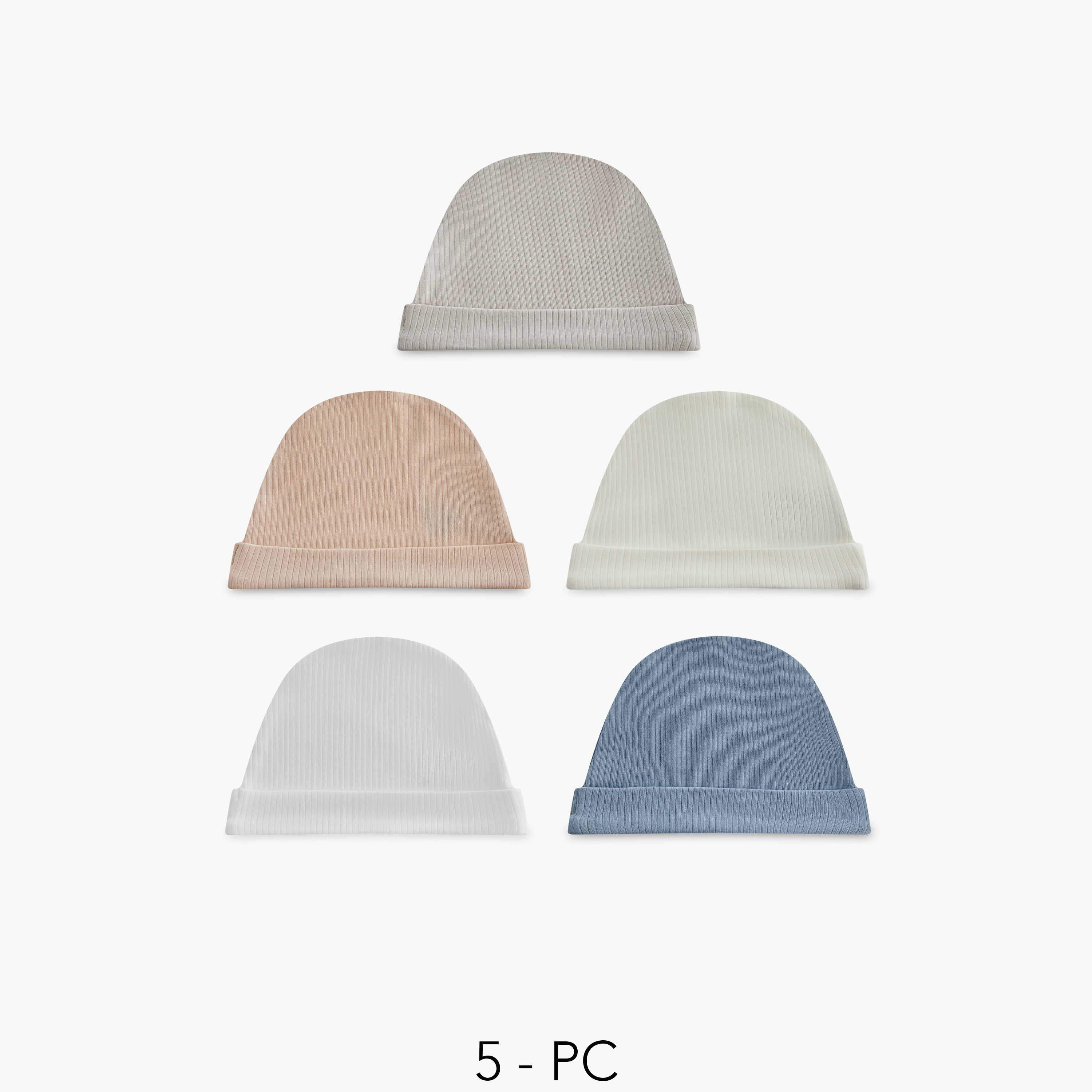 Juniors Ribbed Cap - Set of 5-baby-boys-accessories-caps-image-1
