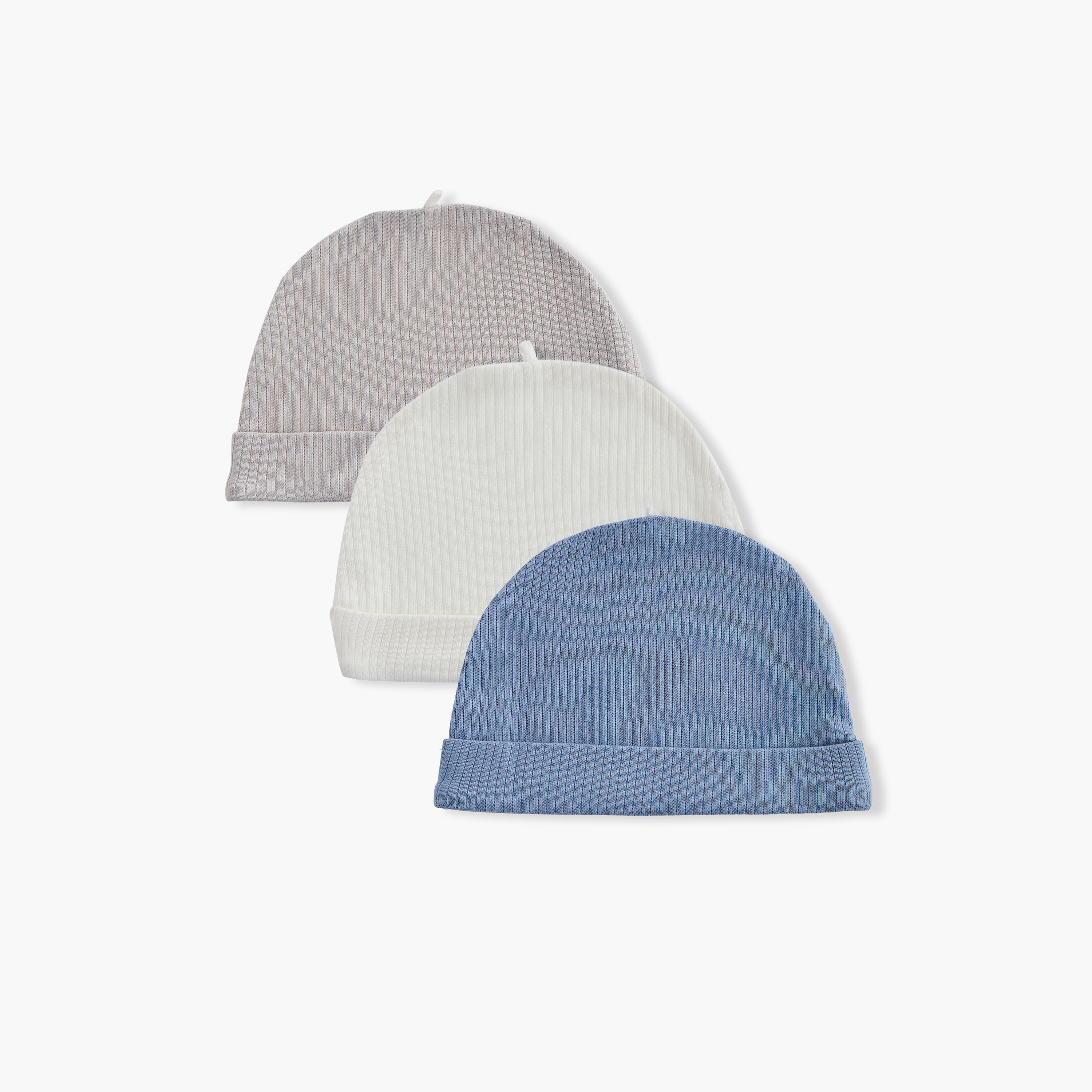 Juniors Ribbed Cap - Set of 3-baby-boys-accessories-caps-image-1