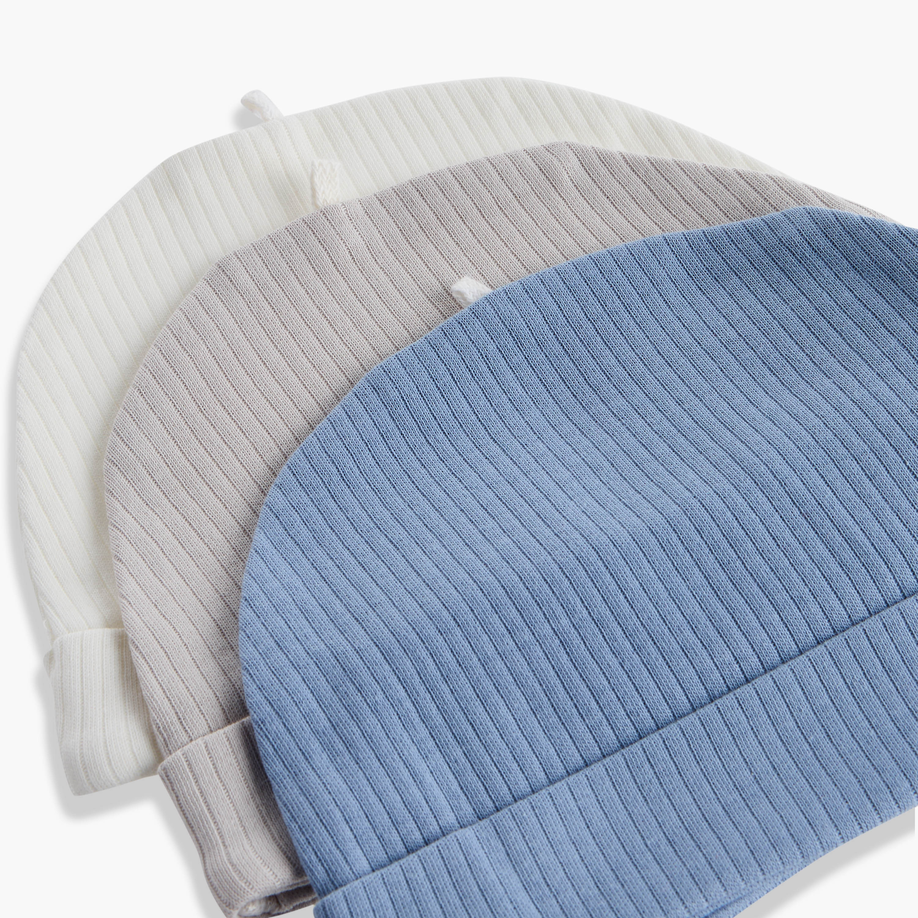 Juniors Ribbed Cap - Set of 3-baby-boys-accessories-caps-image-7