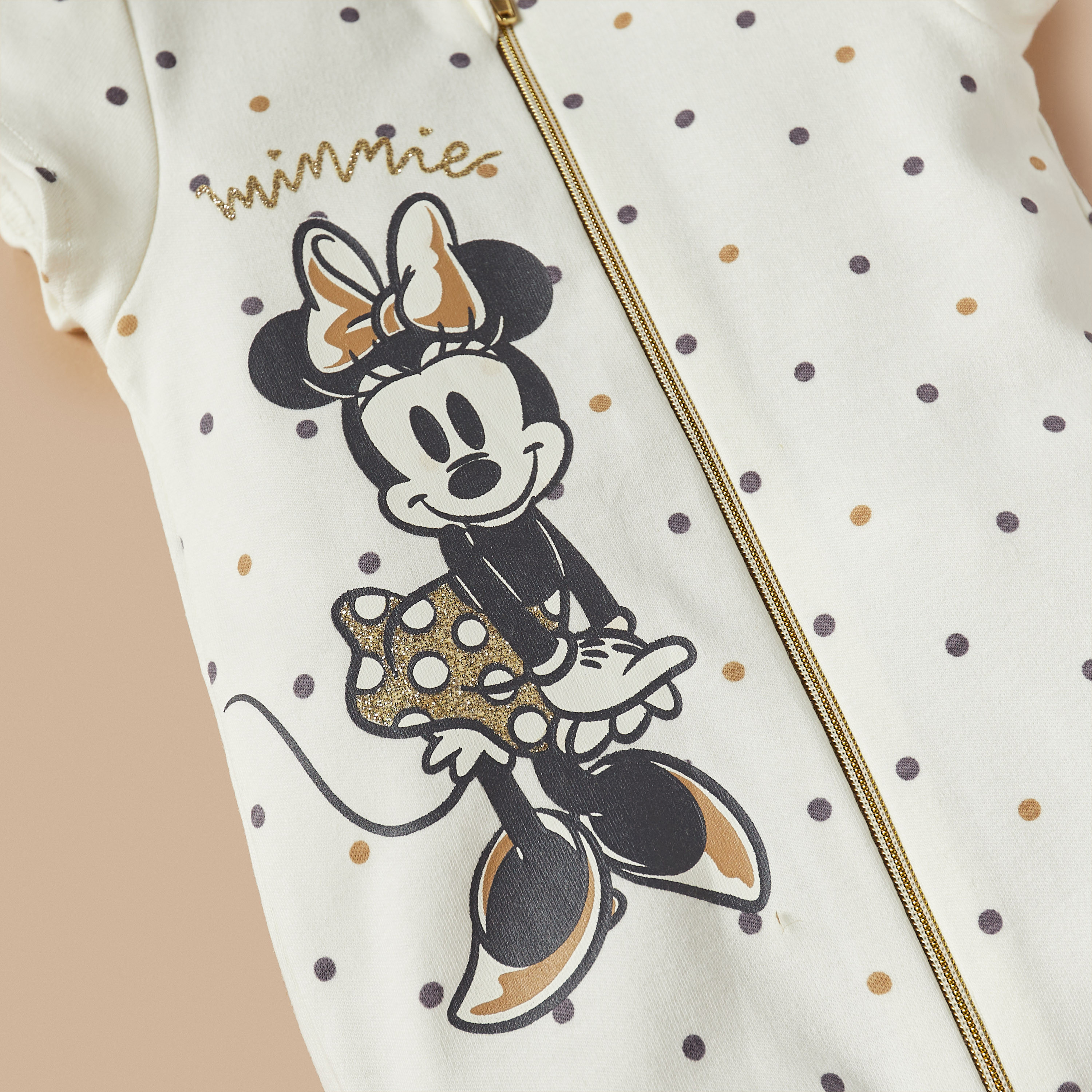 أفرول بأكمام قصيرة وسحّاب إغلاق وطبعات ميني ماوس من ديزني-baby-girls-clothing-rompers-image-2