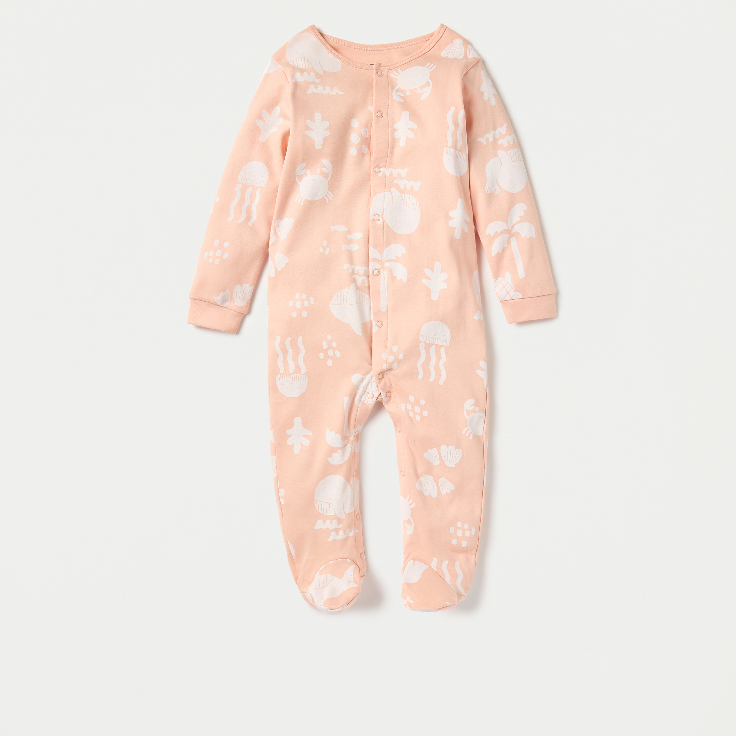 Juniors Under Water Print Closed Feet Sleepsuit - Set of 2-baby-boys-clothing-nightwear-sleepsuits-image-2