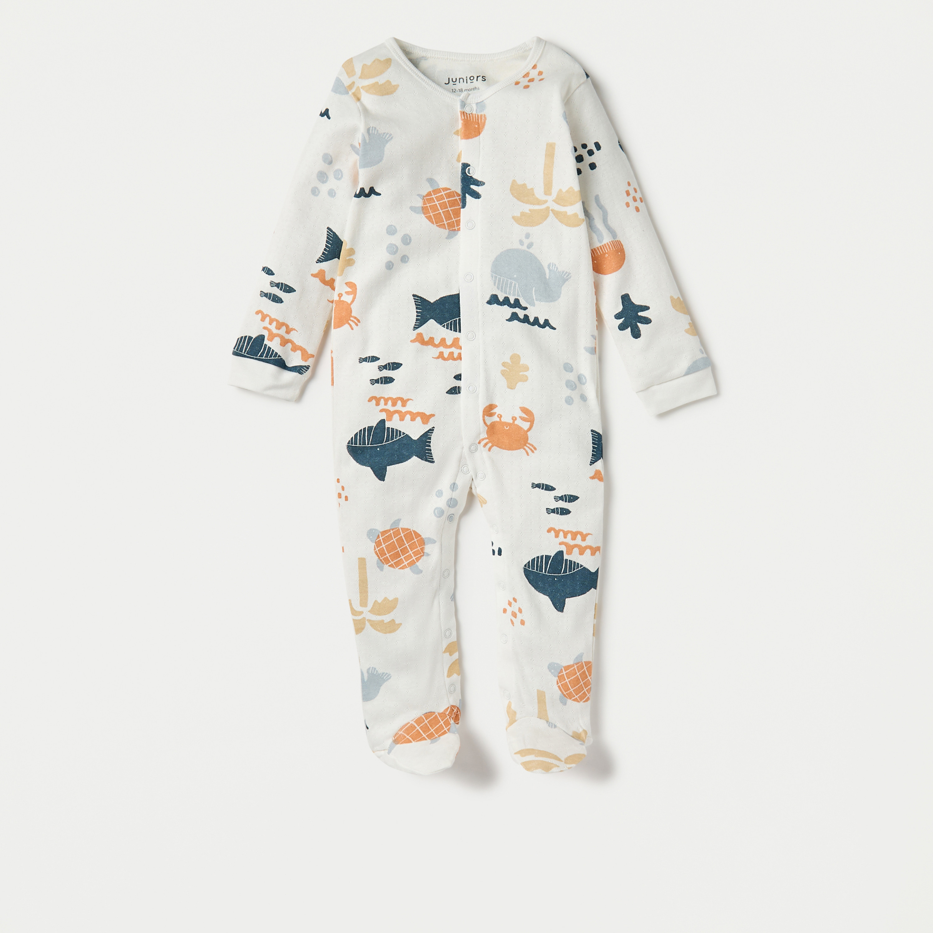 Juniors Under Water Print Closed Feet Sleepsuit - Set of 2-baby-boys-clothing-nightwear-sleepsuits-image-3