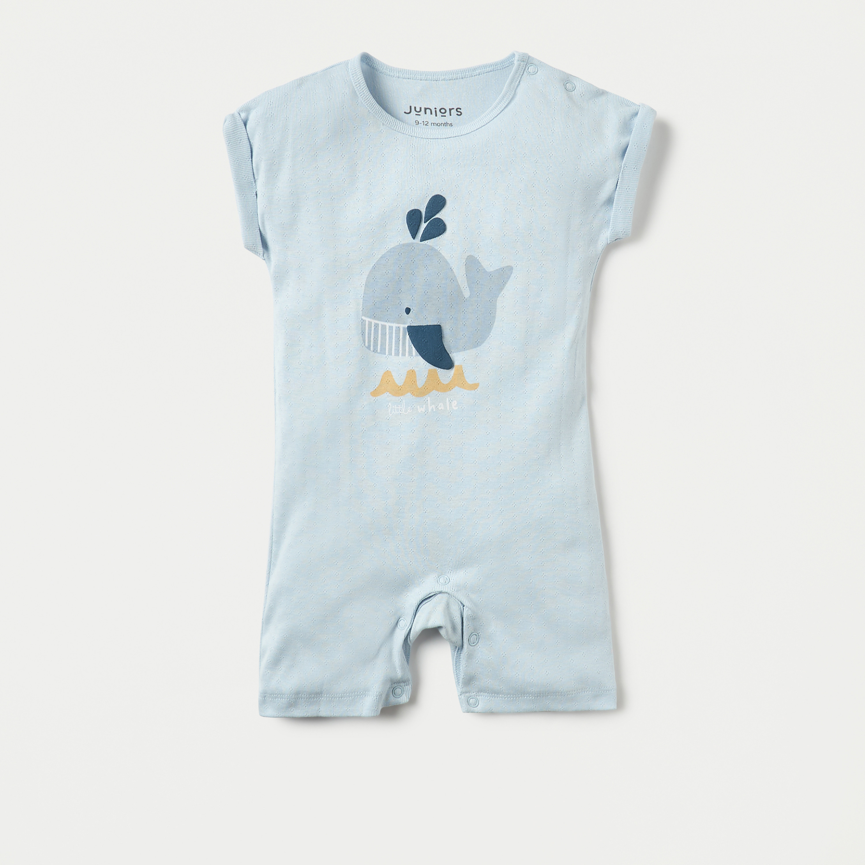 Juniors Printed Sleepsuit with Short Sleeves and Round Neck - Set of 2-baby-boys-clothing-nightwear-sleepsuits-image-3