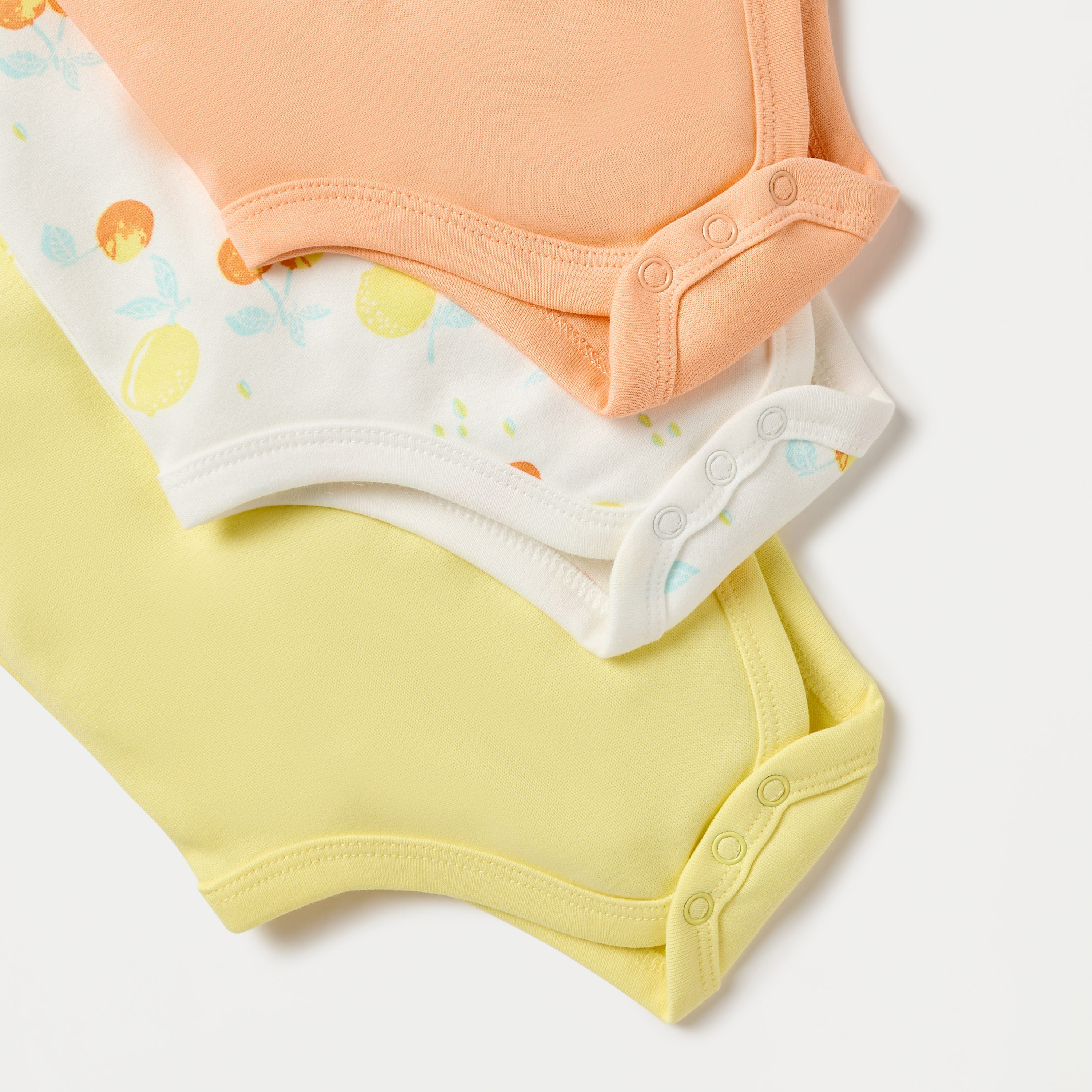 Juniors Fruit Print Strappy Bodysuit with Snap Button Closure - Set of 3-baby-girls-clothing-bodysuits-image-6