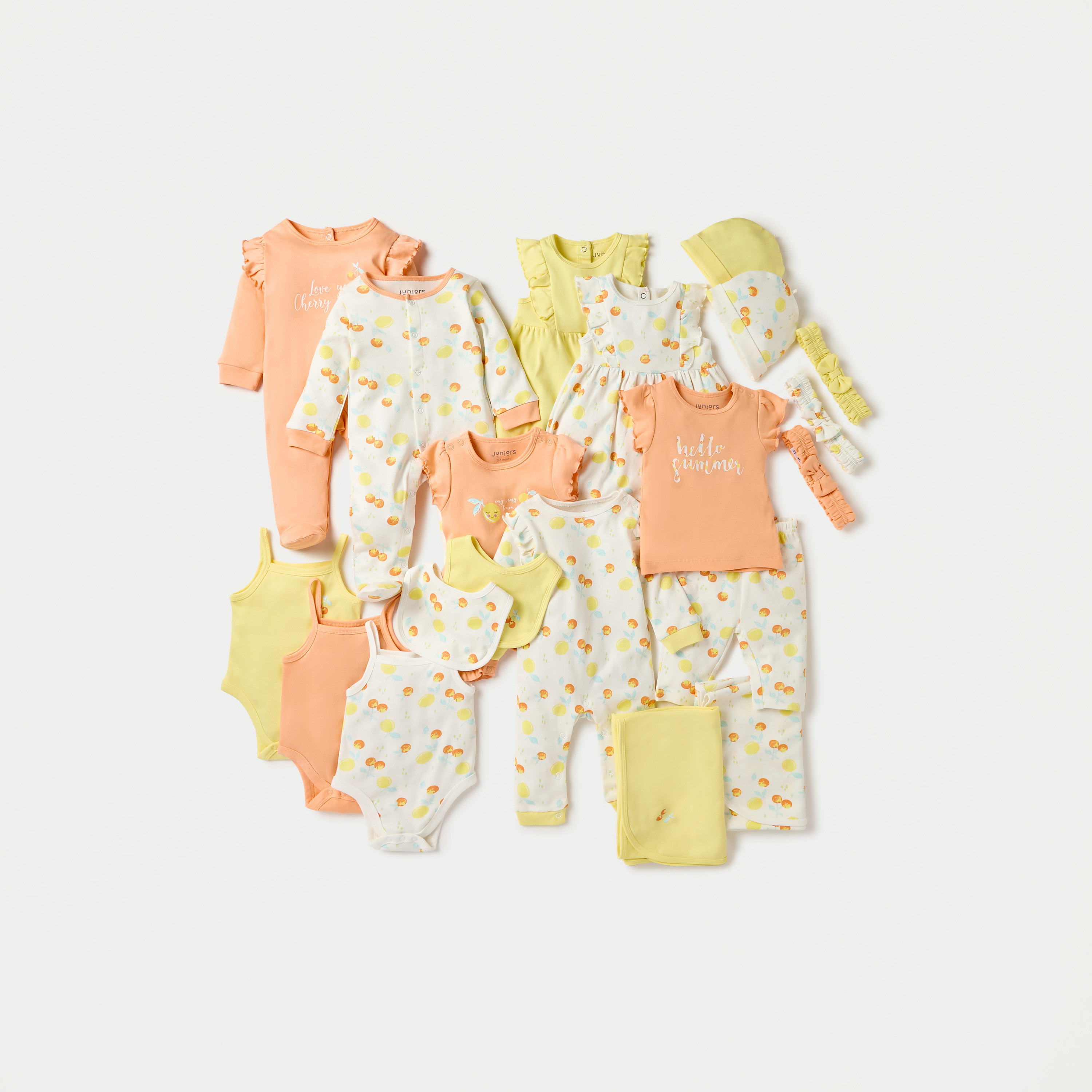 Juniors Fruit Print Strappy Bodysuit with Snap Button Closure - Set of 3-baby-girls-clothing-bodysuits-image-7